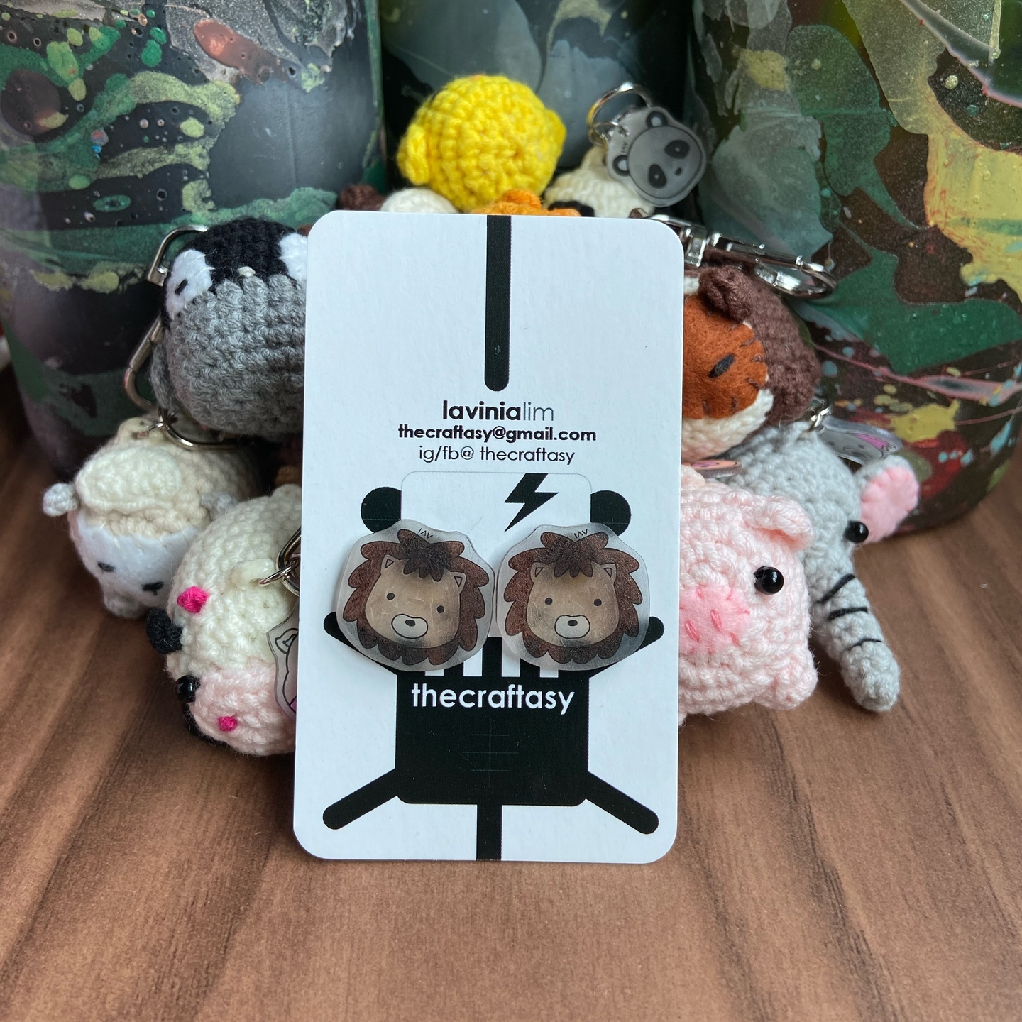 Animal Earrings - Lion