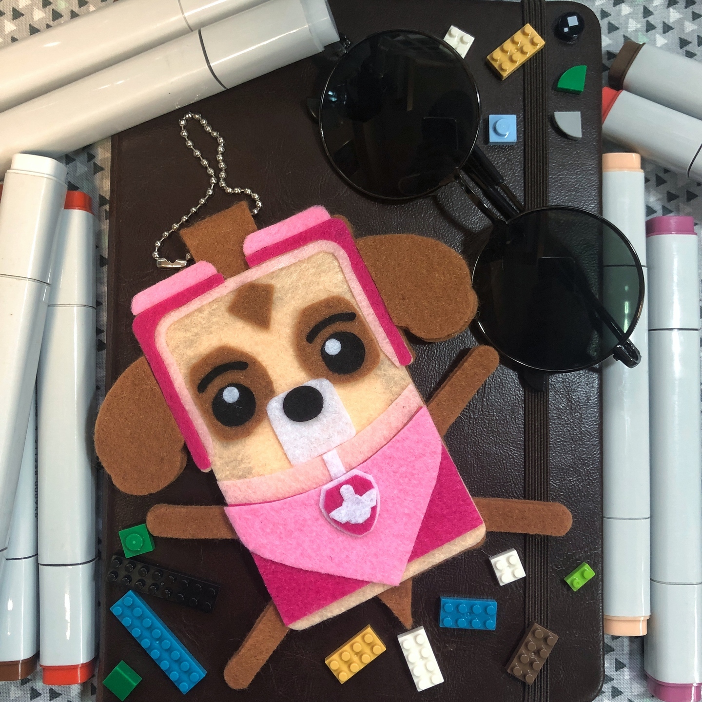 Felt Bag Tag (Flattie) - Paw Patrol Skye