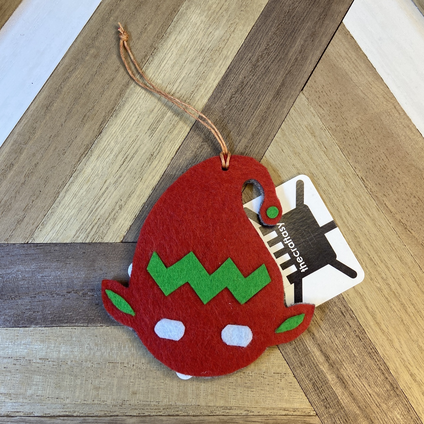 Christmas Ornaments Felt - Elf Red, Green