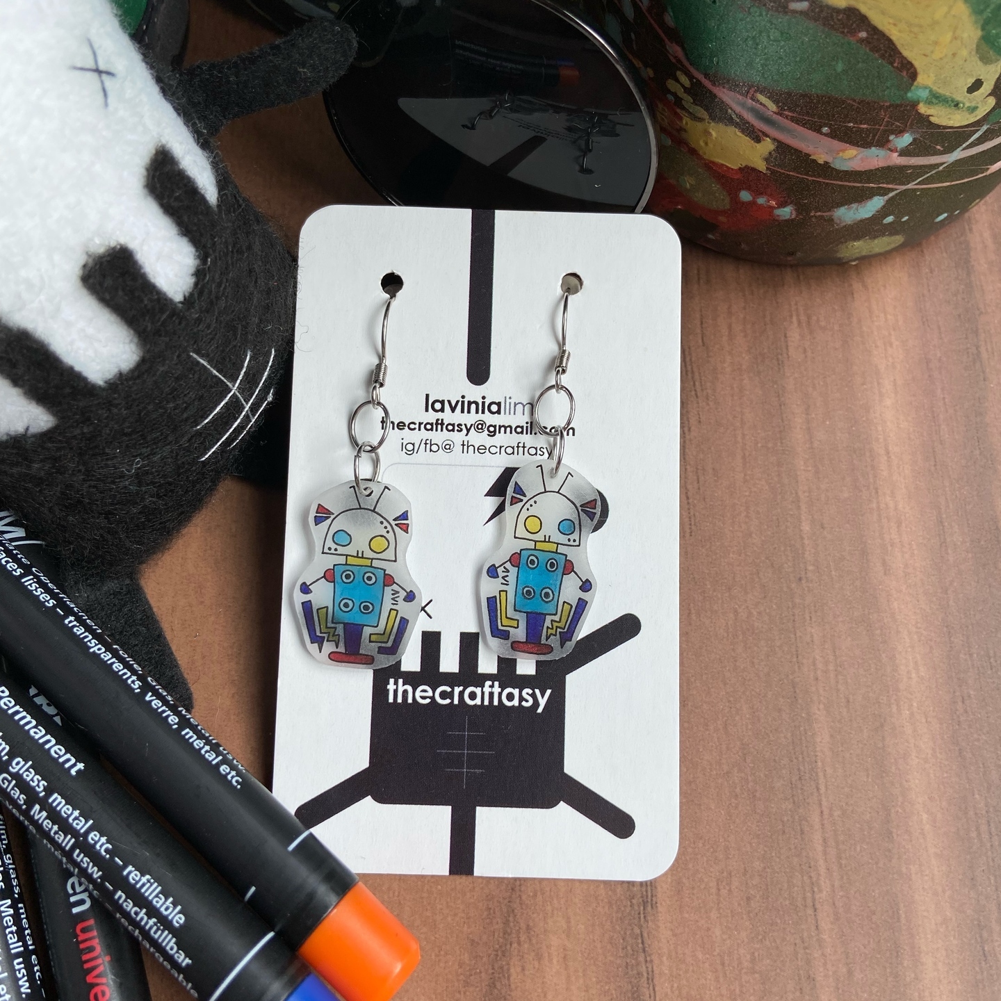 Earrings - Butler Robot