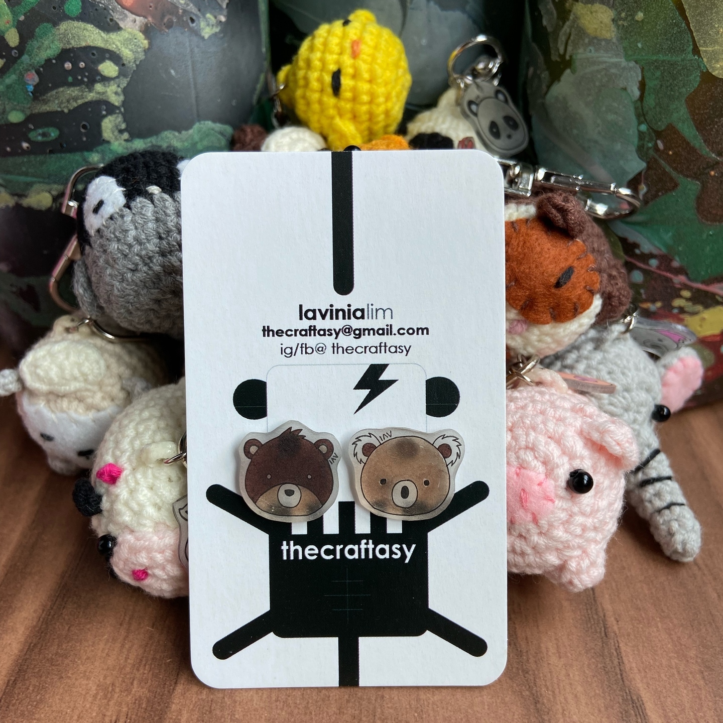 Animal Earrings - Bear + Koala
