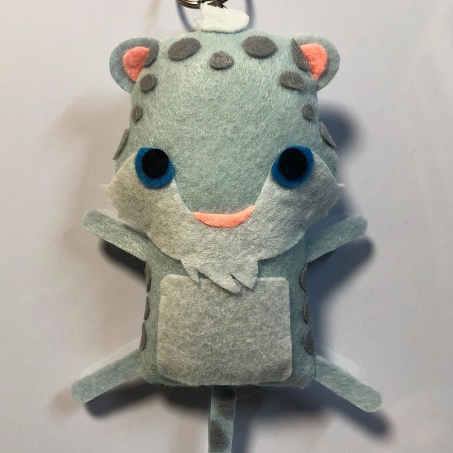 Felt Plush Keychain - Snow Leopard