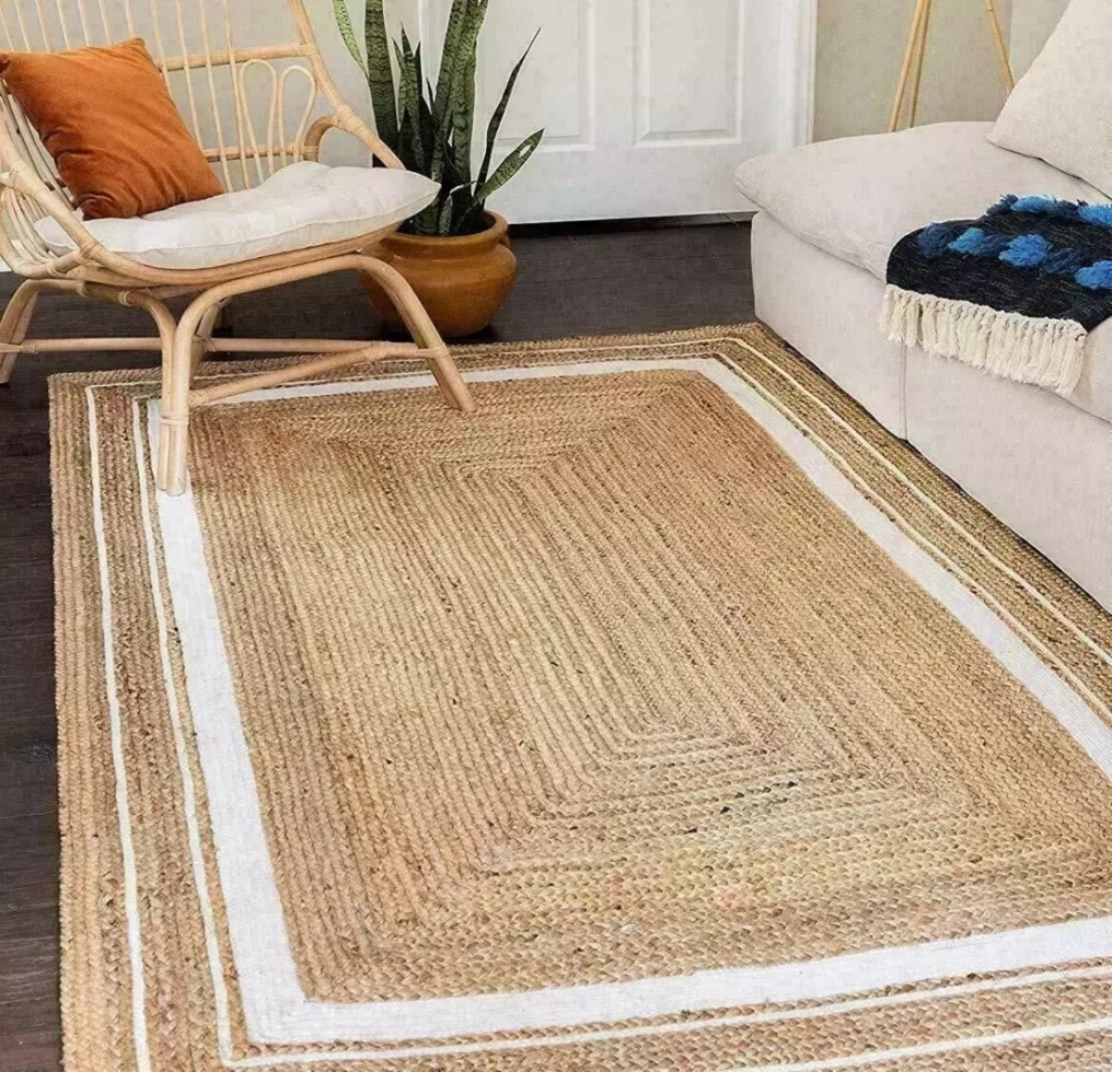 Dn handicraft natural 4x6 jute rectangle rug