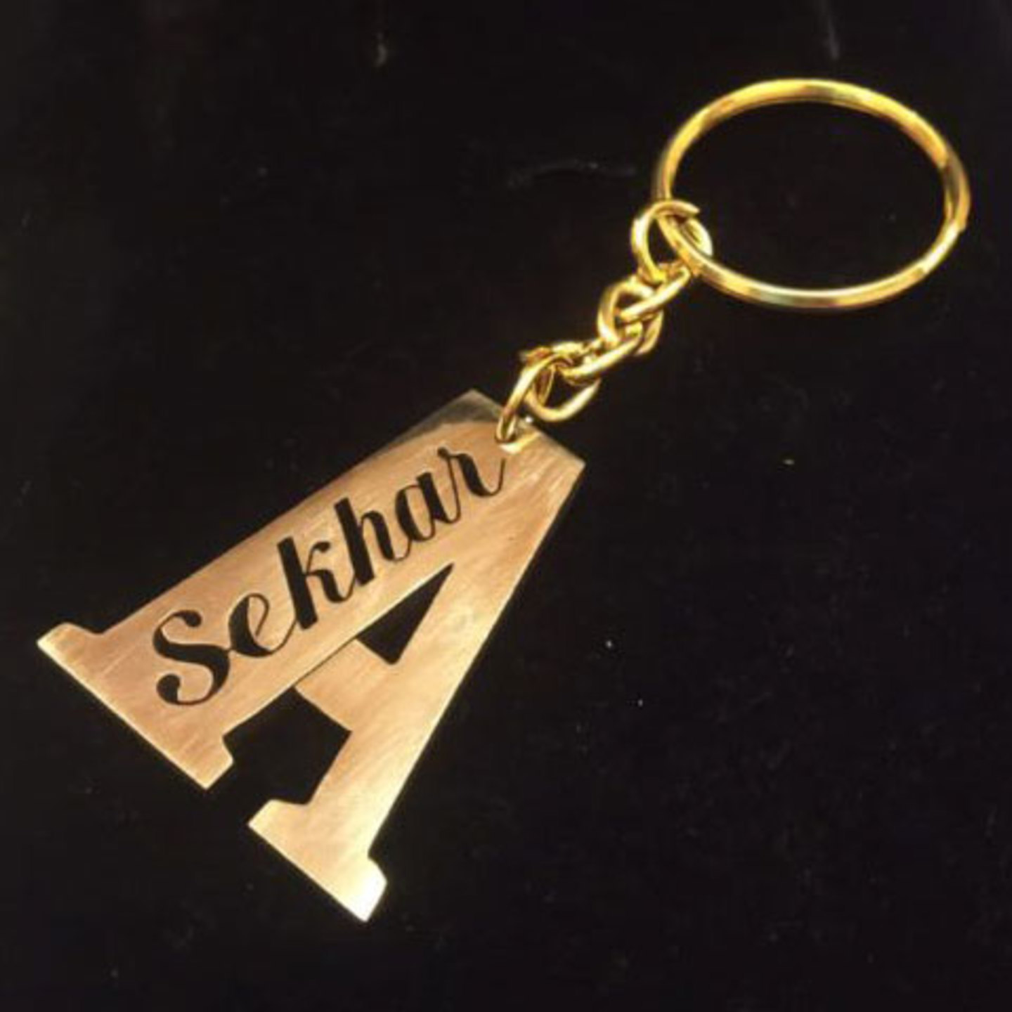 Personalised Initial Name Brass Keychain