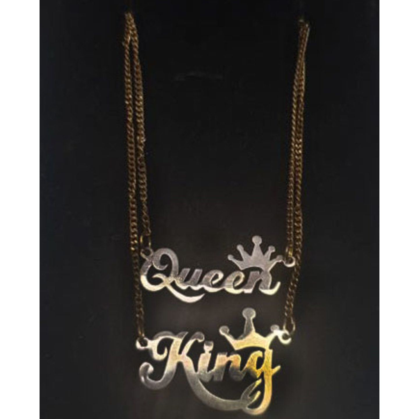 King & Queen Brass Pendant