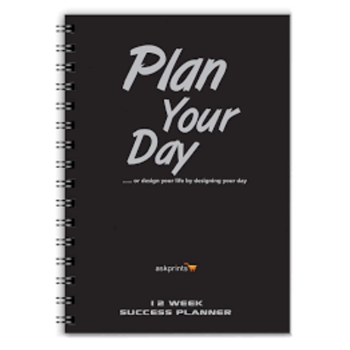 Askprints "Plan Your Day" The High Performance Success Planner for #Entrepreneur #Students #Employees A5 Planner Yes 180 Pages  (Black)