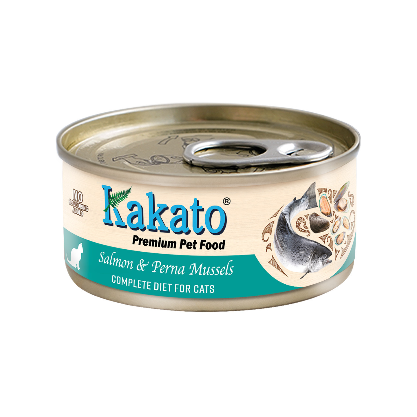 Kakato Salmon & Perna Mussels 70g x 48tins Complete Diet for Cats Limited Ingredient