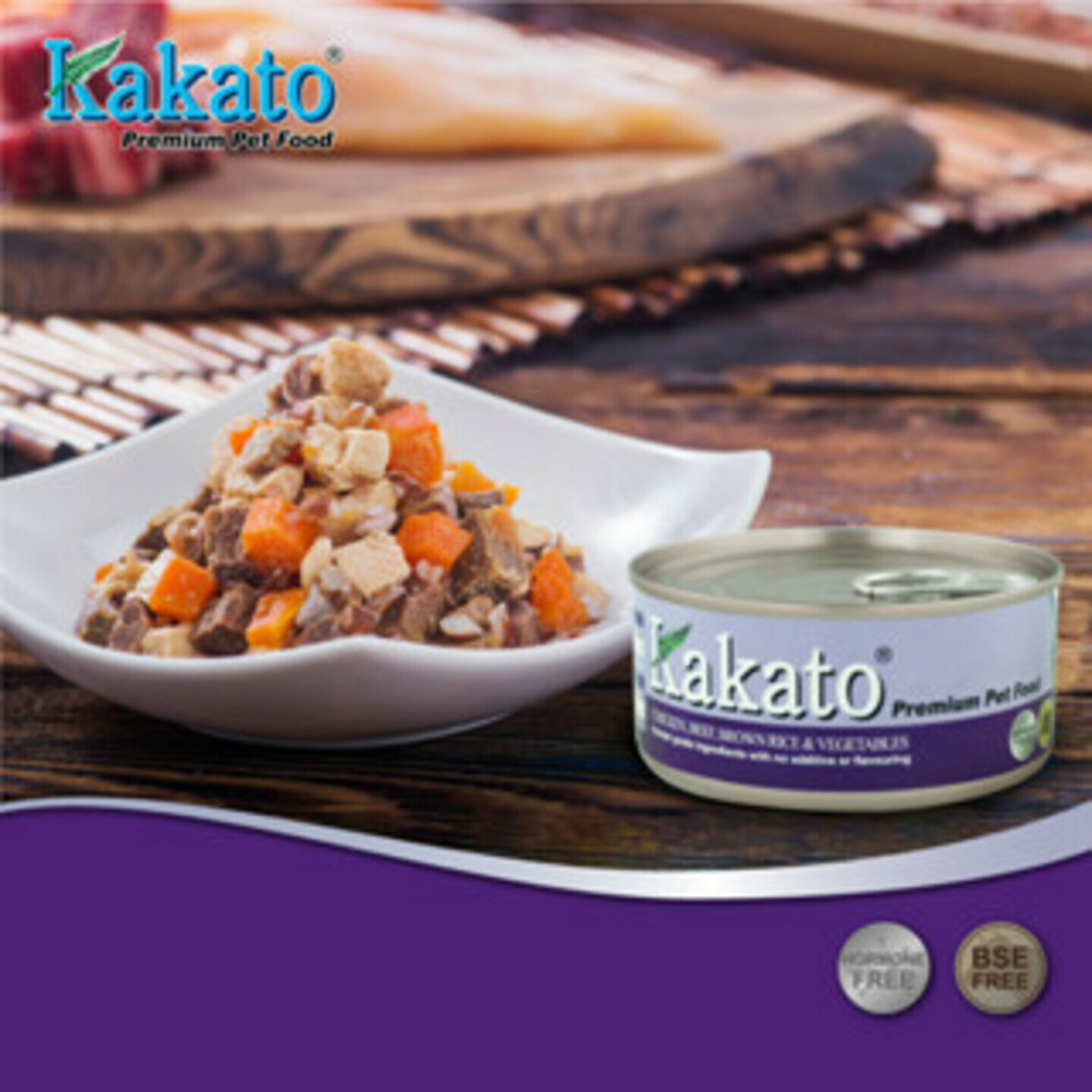 Kakato Chicken, Beef, Brown Rice & Vegetables 70g x 48 tins
