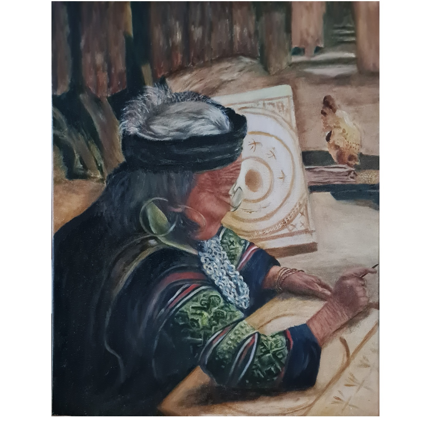 Beautiful old woman at work