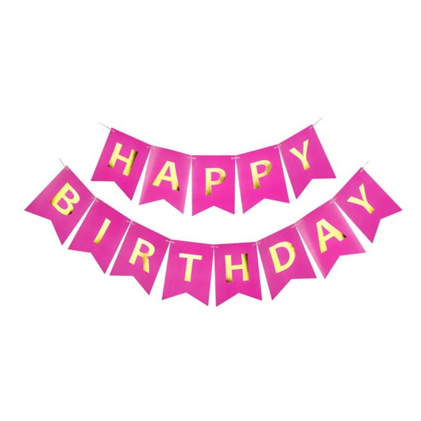 pink glitter happy birthday banner