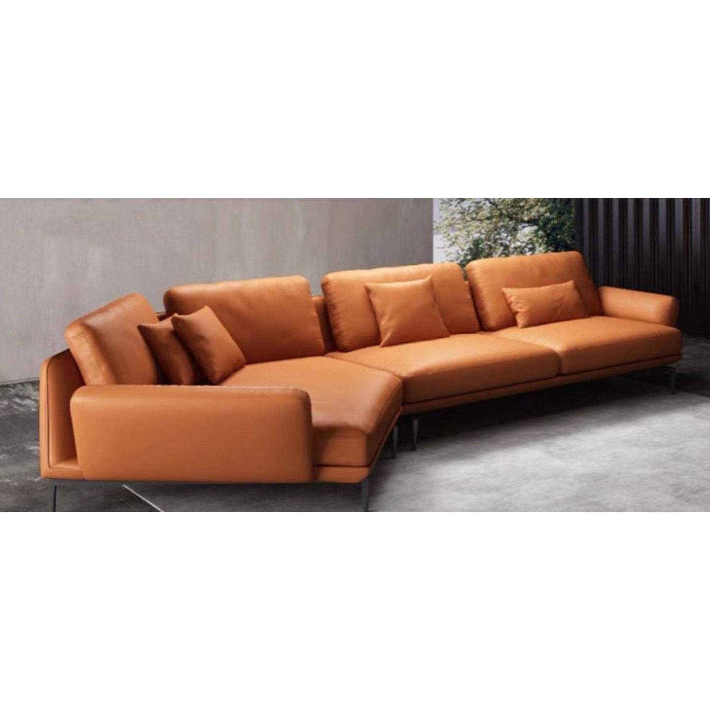 Nappa Italian Modern Luxury Sofa - Special Queen Edition 3 + Concubine Seat