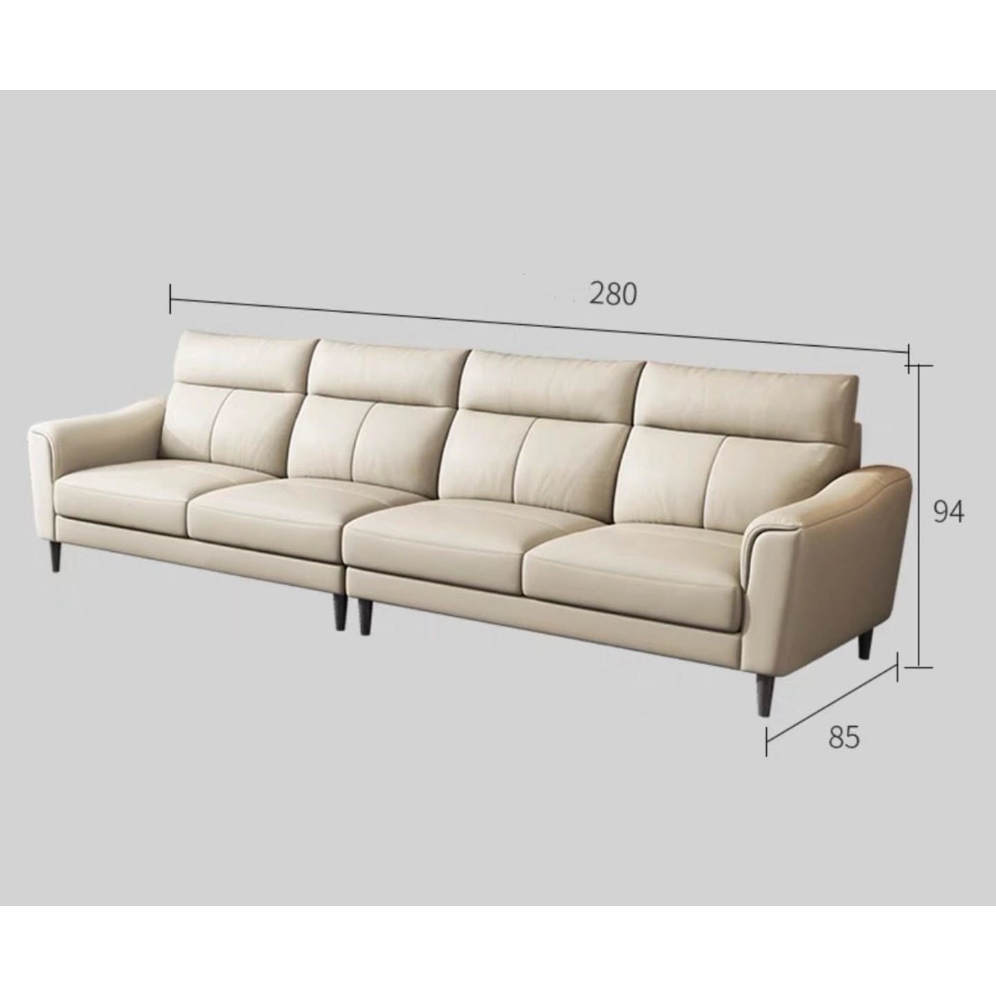 Nappa Premium Italian Sofa Contact Leather - Four Seater