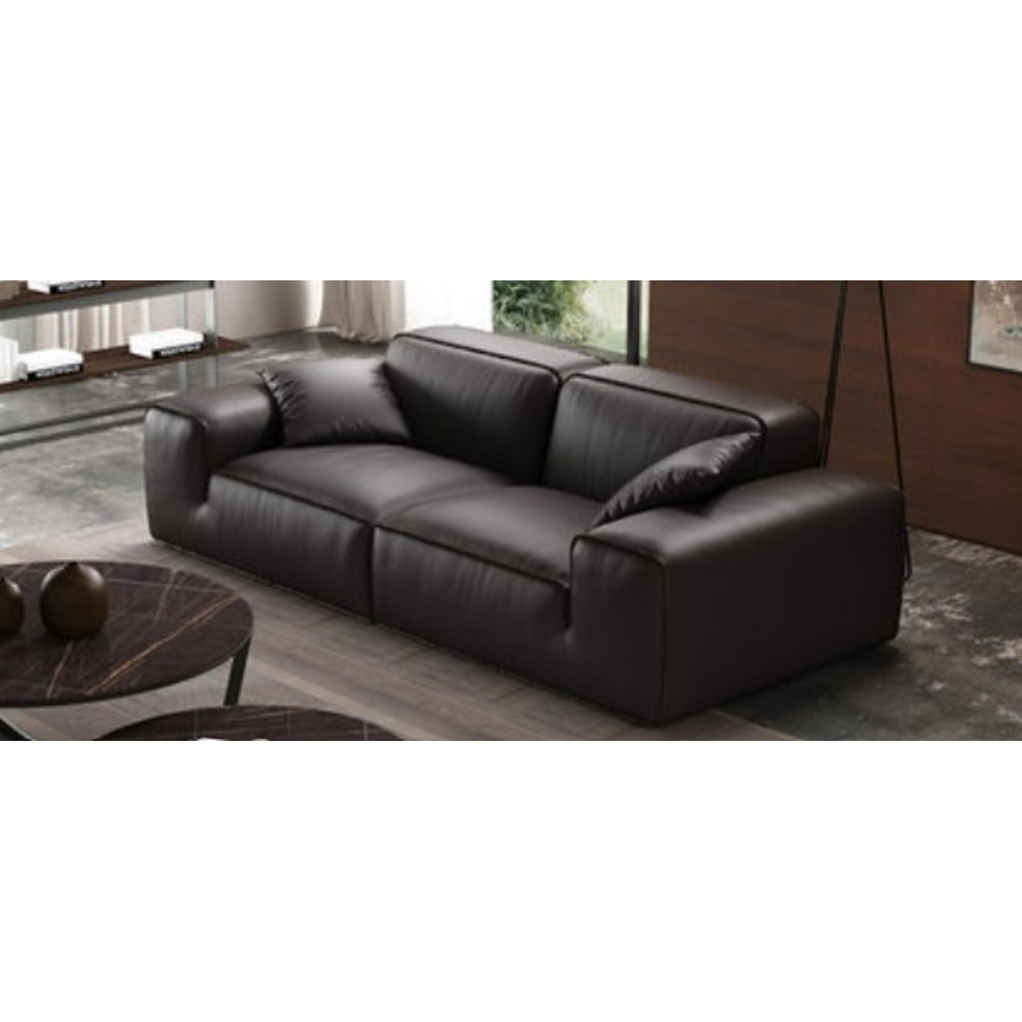 Merino Nordic Style Luxury Sofa Full Leather - Straight Four Seater 222cm