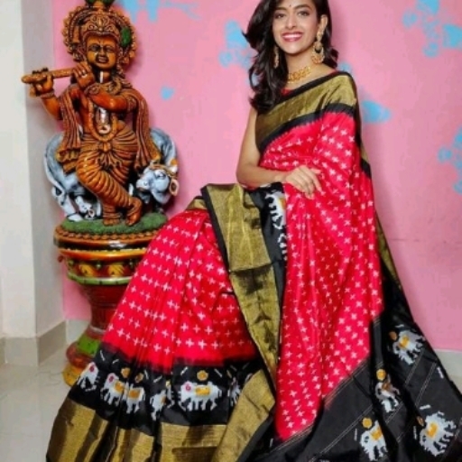 women hand block printed saree with blouse