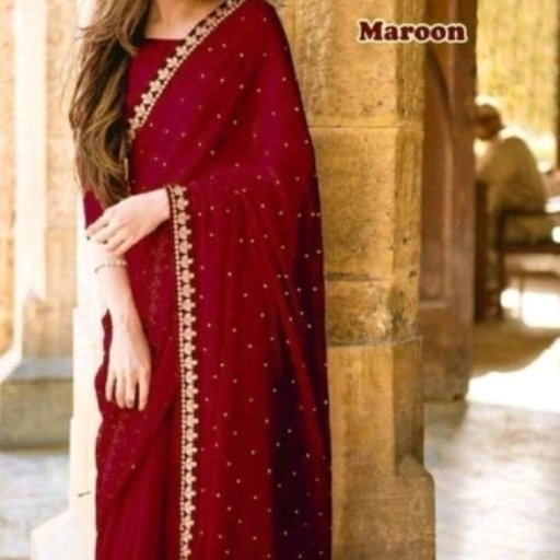 Georgette embroidery saree