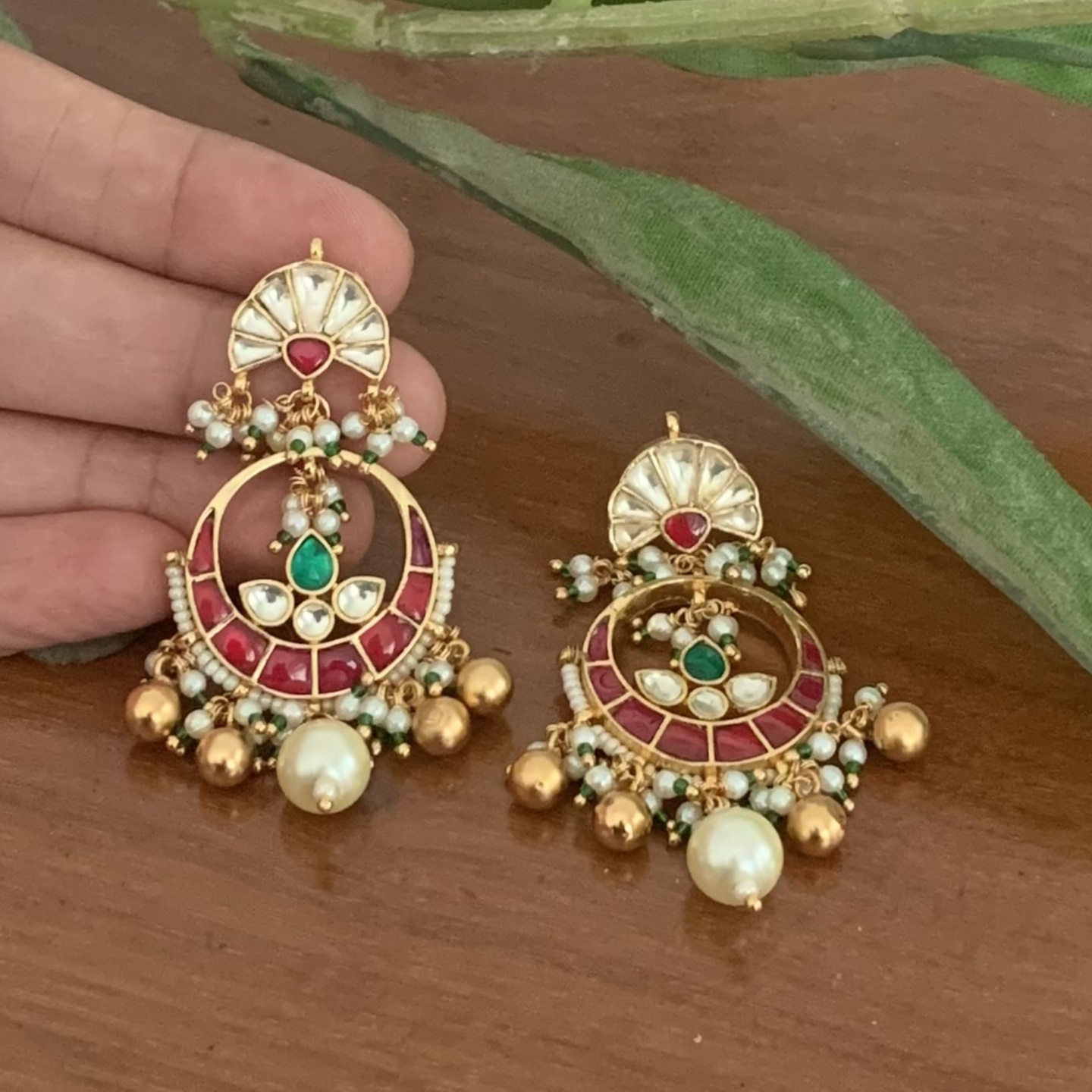 'Meera' Kundan Chandbali Earring