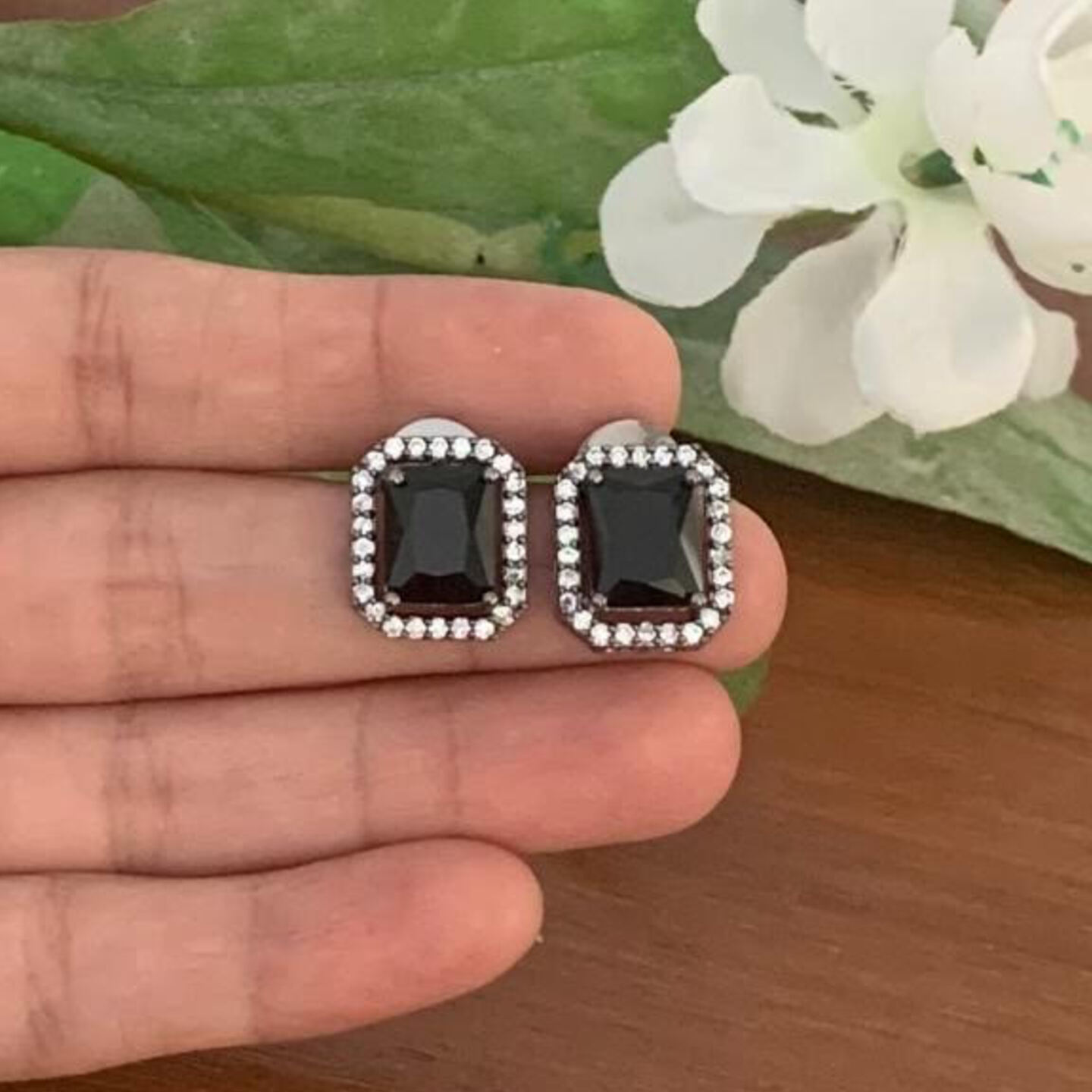 Sumi Black Stone Studs