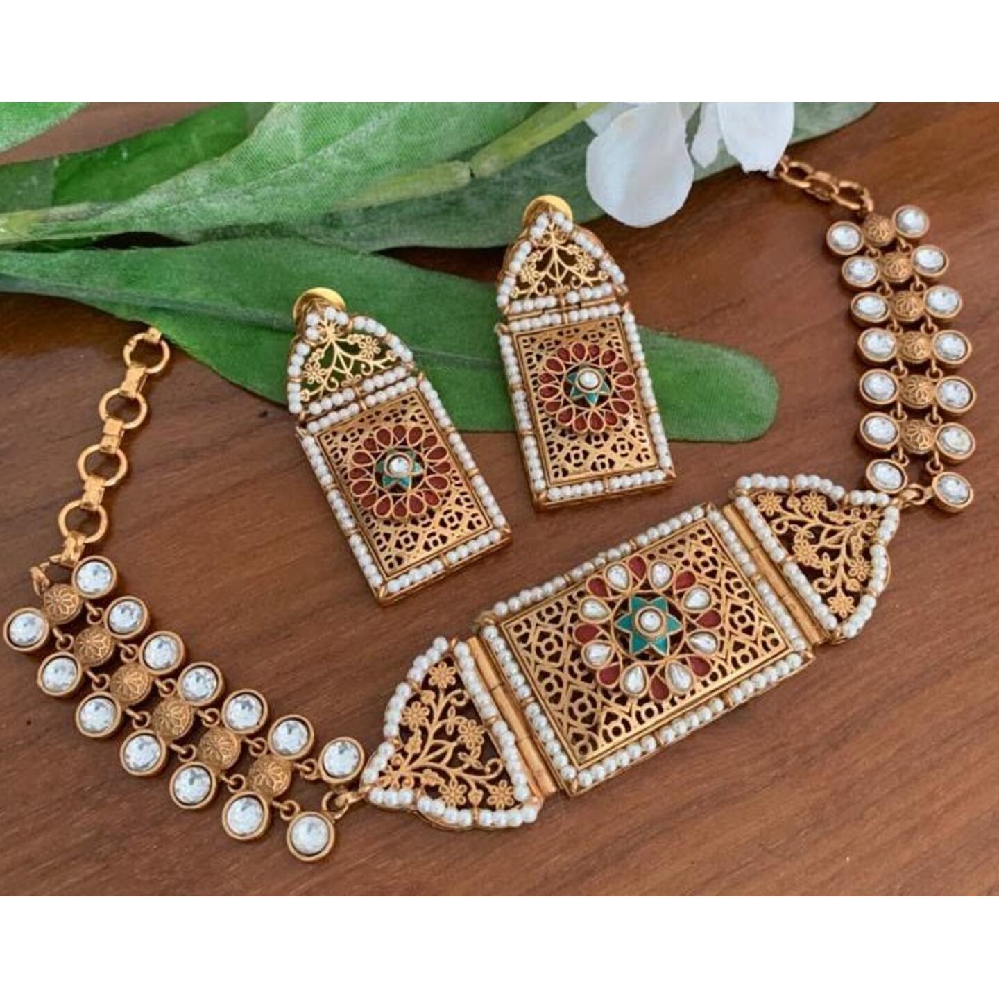 Ahilya Antique Jaal Moti Set