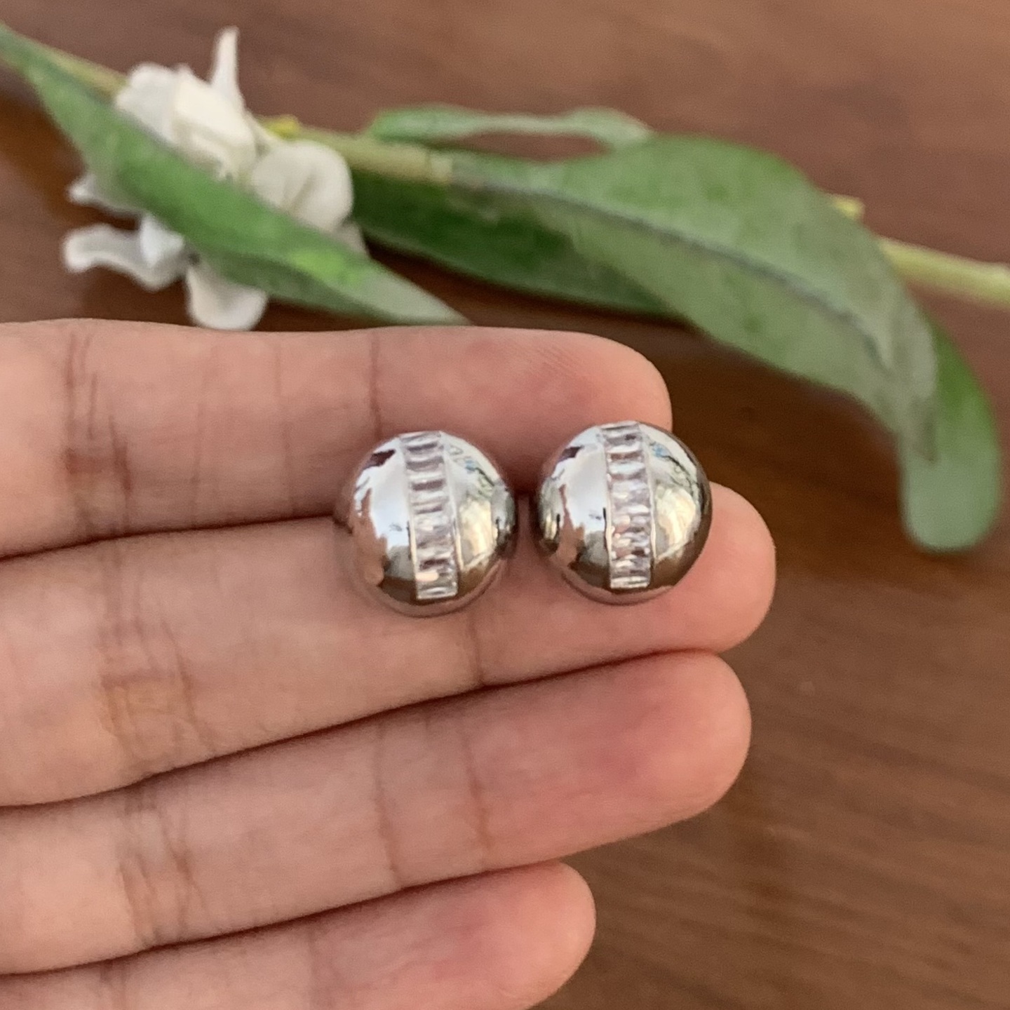 Parineeti CZ Stud Earring - Rhodium