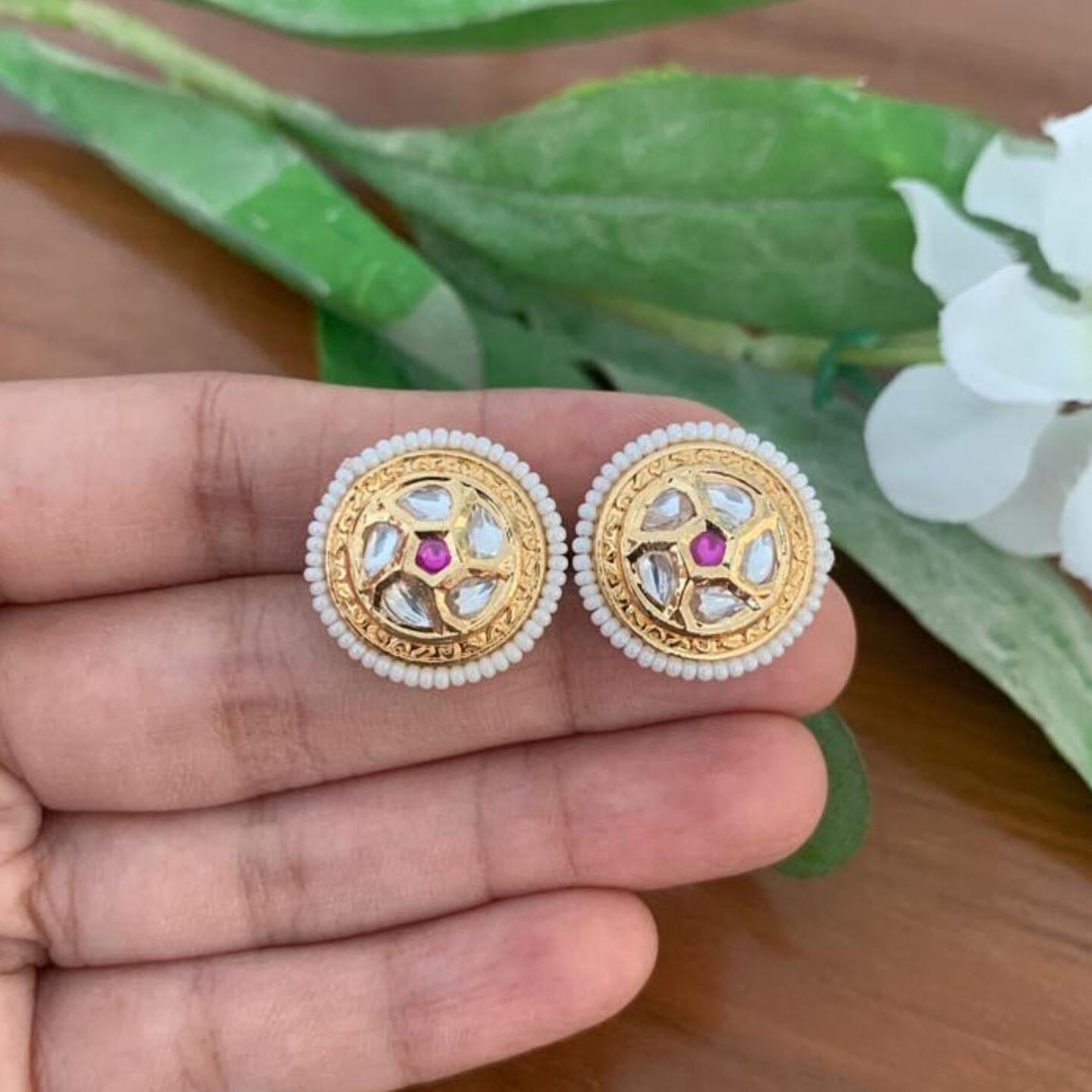 Neha Polki Ruby Studs