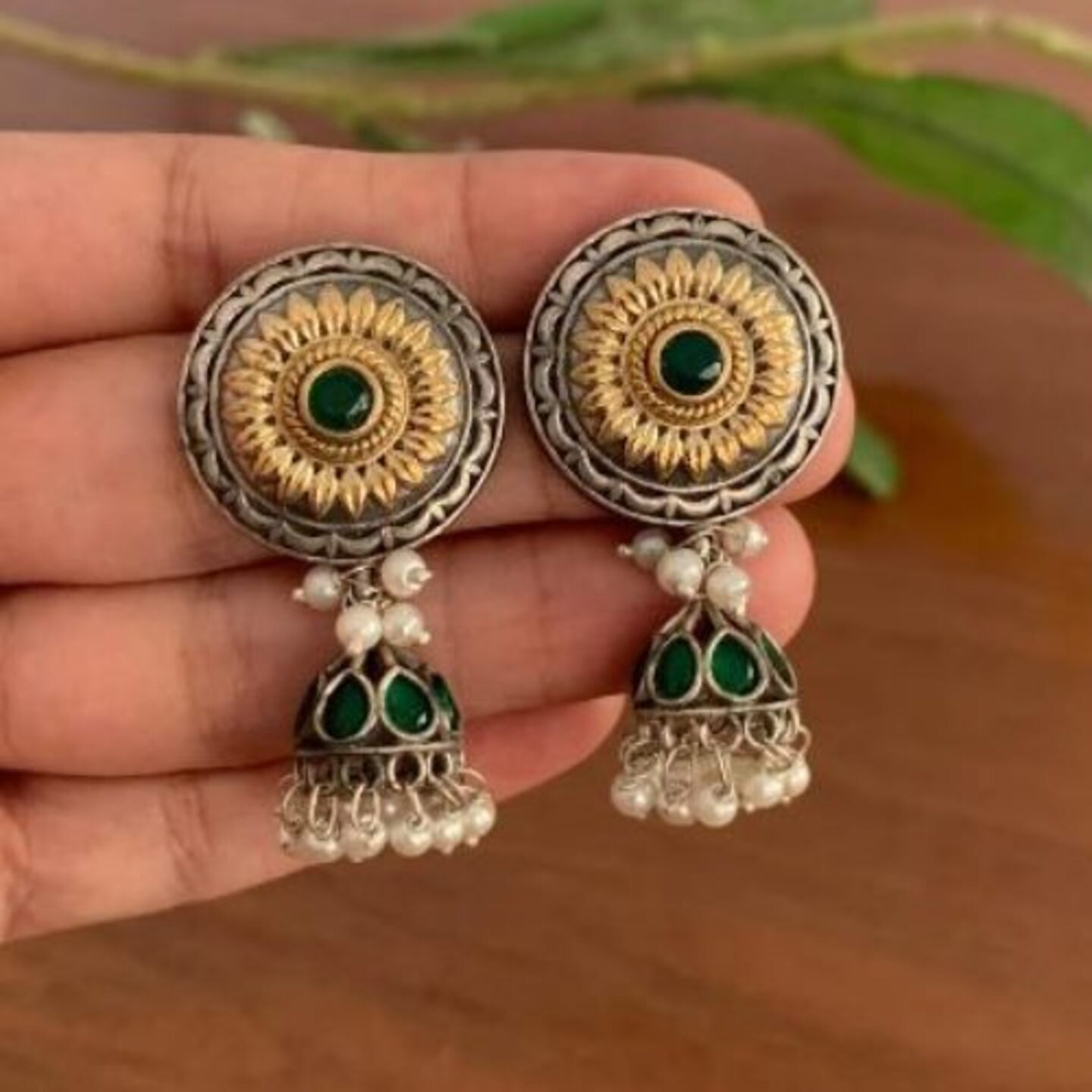 Raha Dual Tone Earring