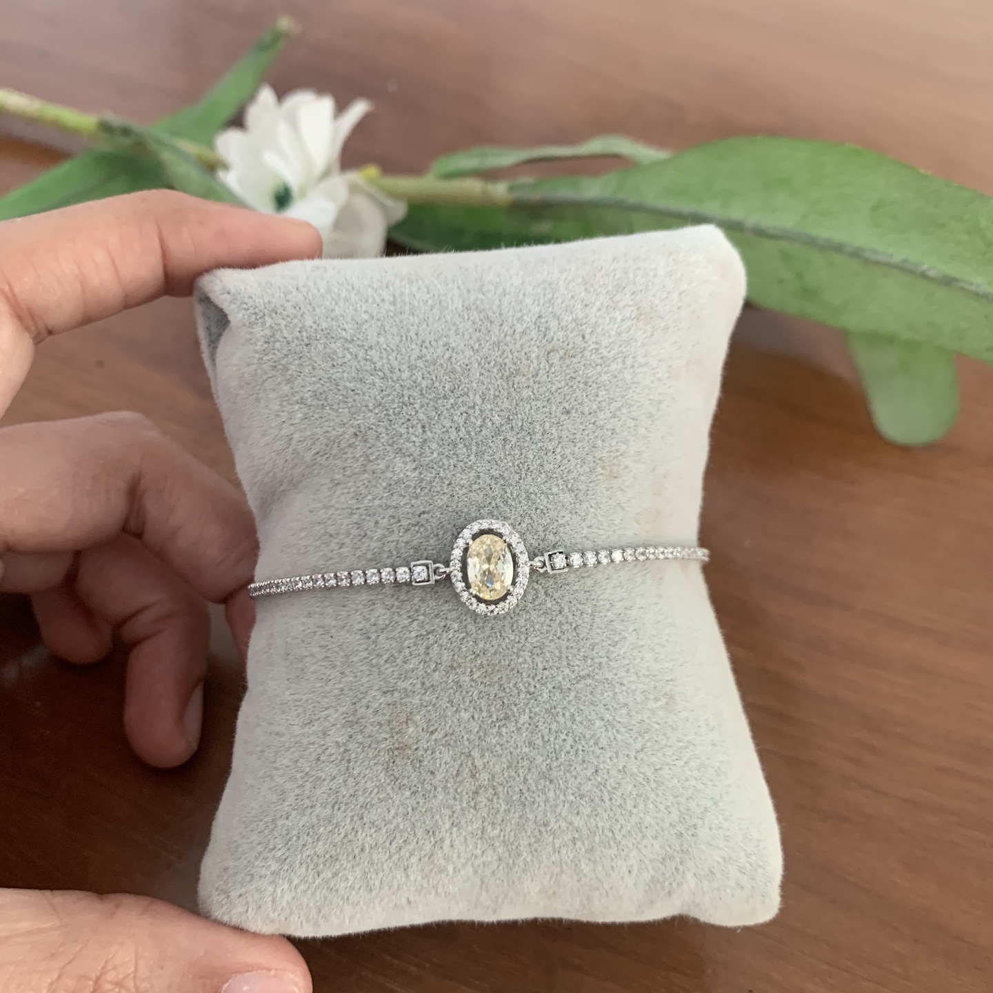 Surya CZ Bracelet -  Rhodium