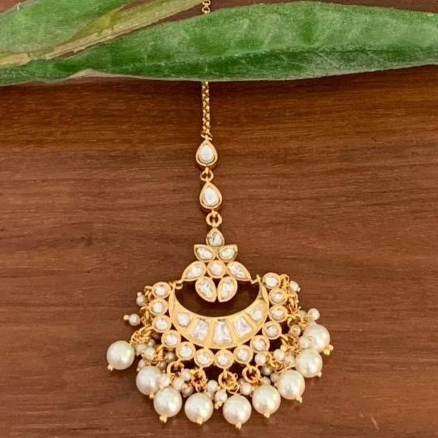 Saavi Polki Pearl Maang Teeka