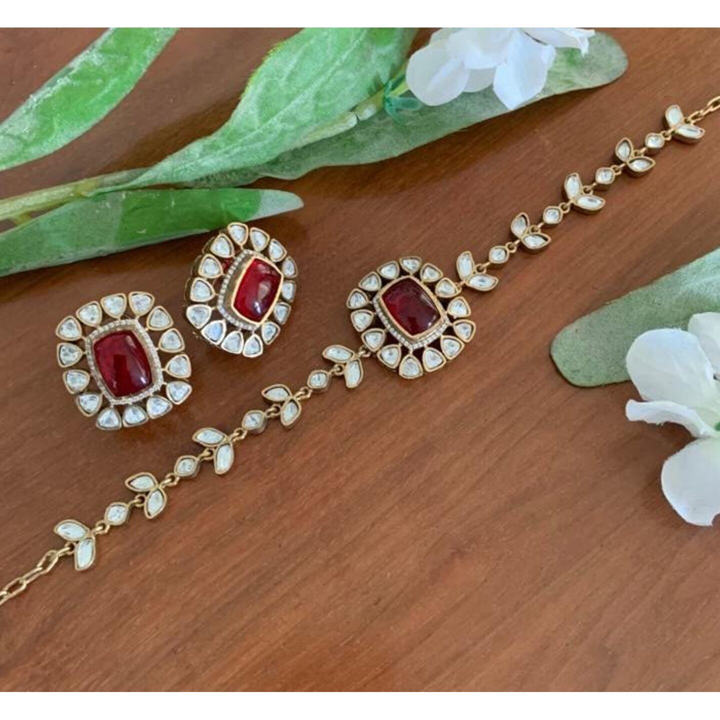 Siddhi Ruby Polki Choker Set