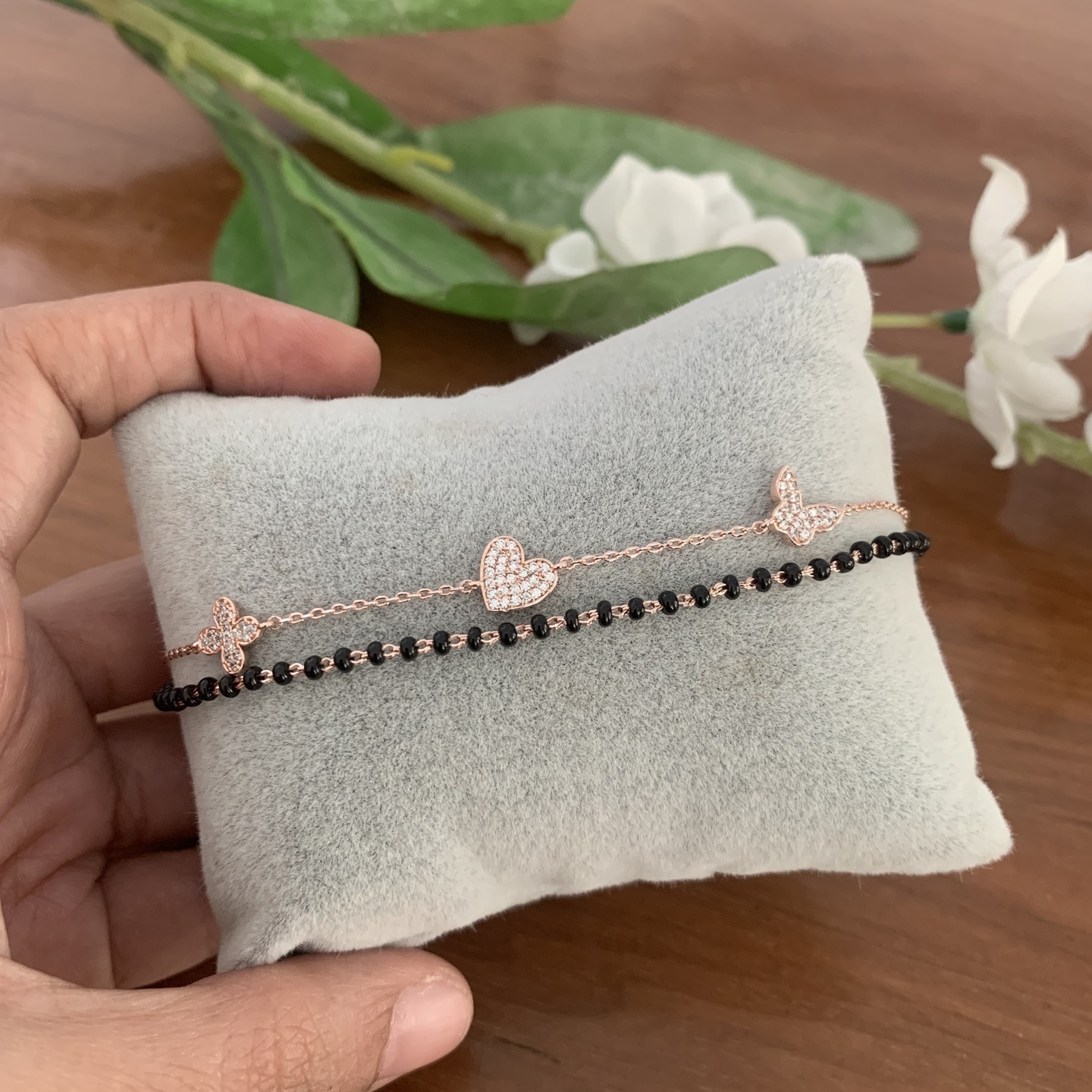 Mia CZ Mangalsutra Bracelet - Rose Gold