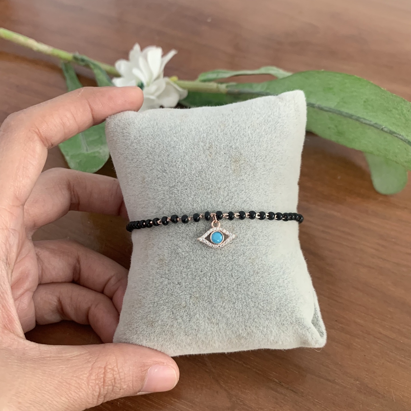 Nazar Evil Eye Mangalsutra Bracelet - Rose Gold