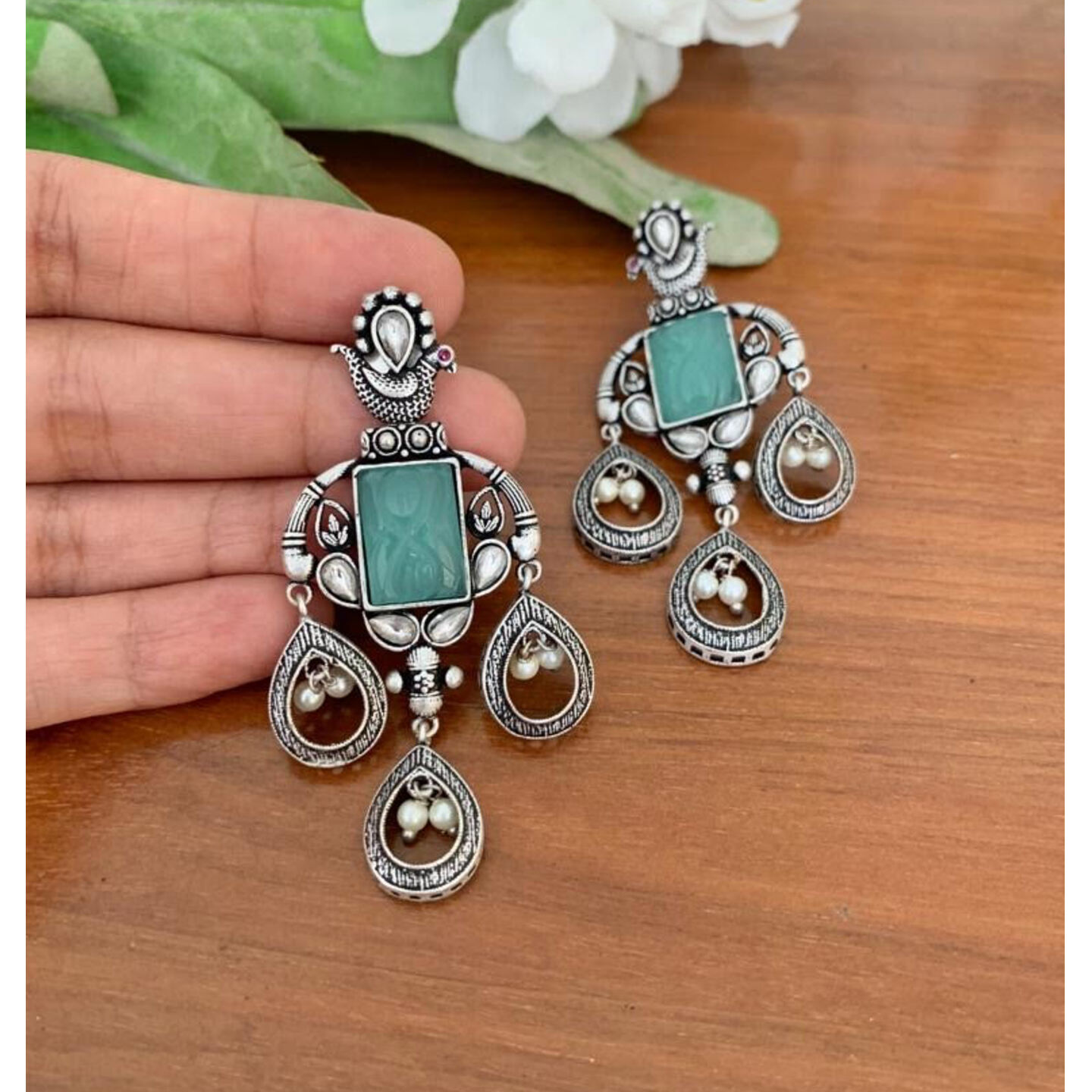 Tvarita Oxidised Earrings