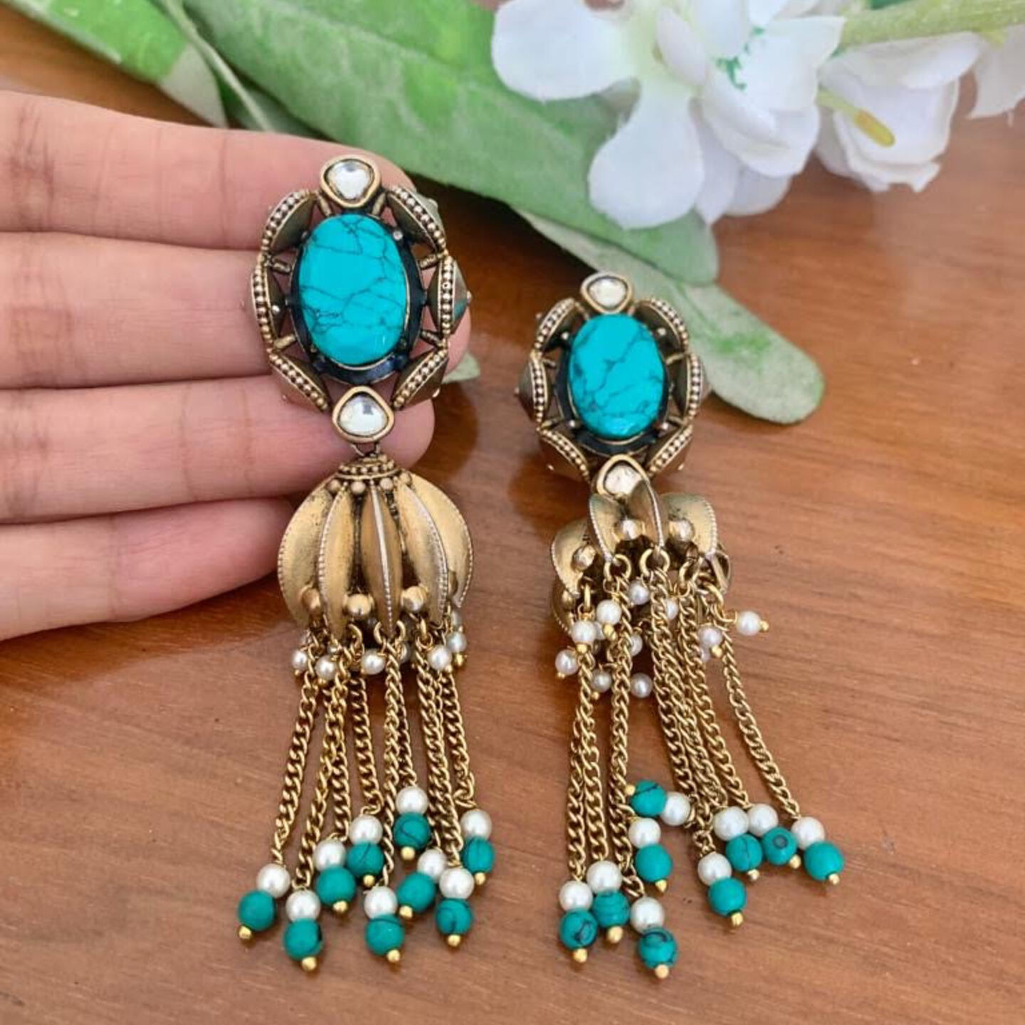 Taani Turquoise Stone Earrings