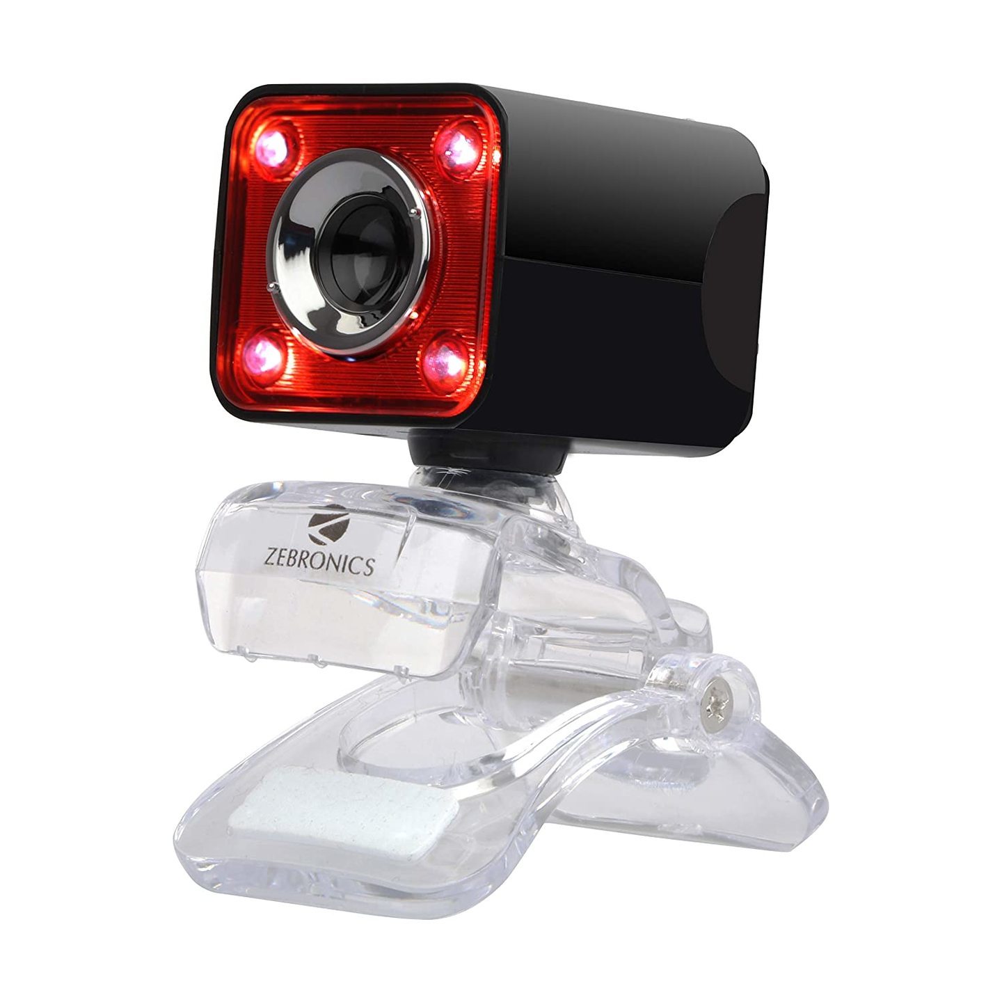 Zebronics Zeb-Crystal Pro Web Camera with USB Powered,3P Lens,Night Vision and Built-in MicRED