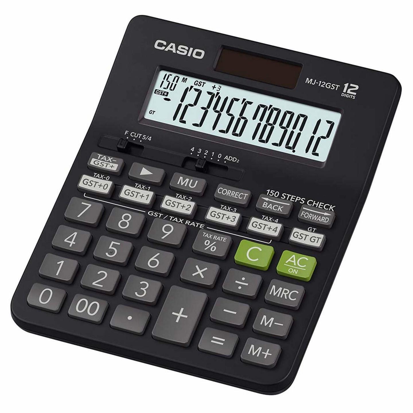 Casio MJ-12GST GST Calculator Black