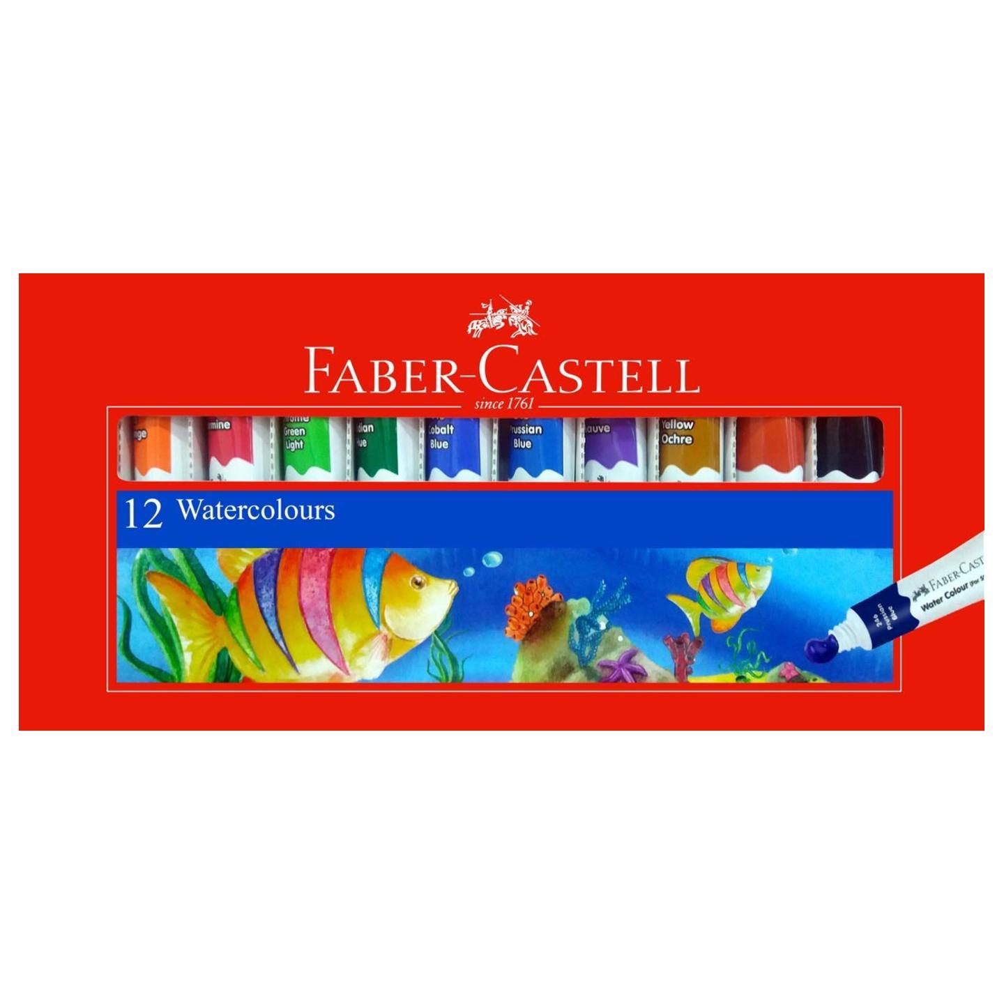 Faber-Castell Student Water Color Without Pencil - Pack of 12 Assorted