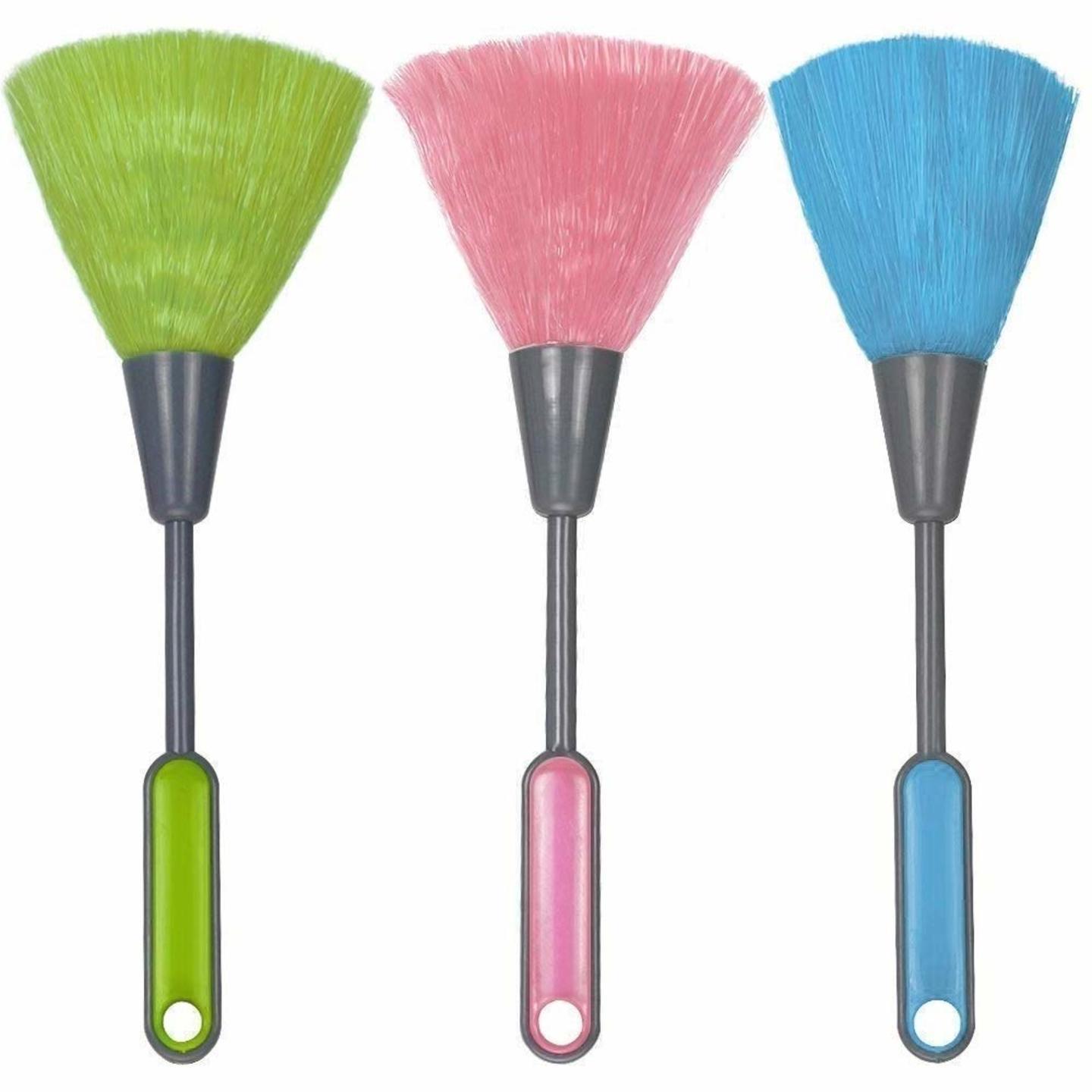 Mini Electrostatic Soft Screen Whisk Car Dashboard Laptop Keyboard Desk Computer Printer Cleaning Brush Mini Duster Cleaner Anti-Static Screen Sweeper Broom Multicolor, Set of 3