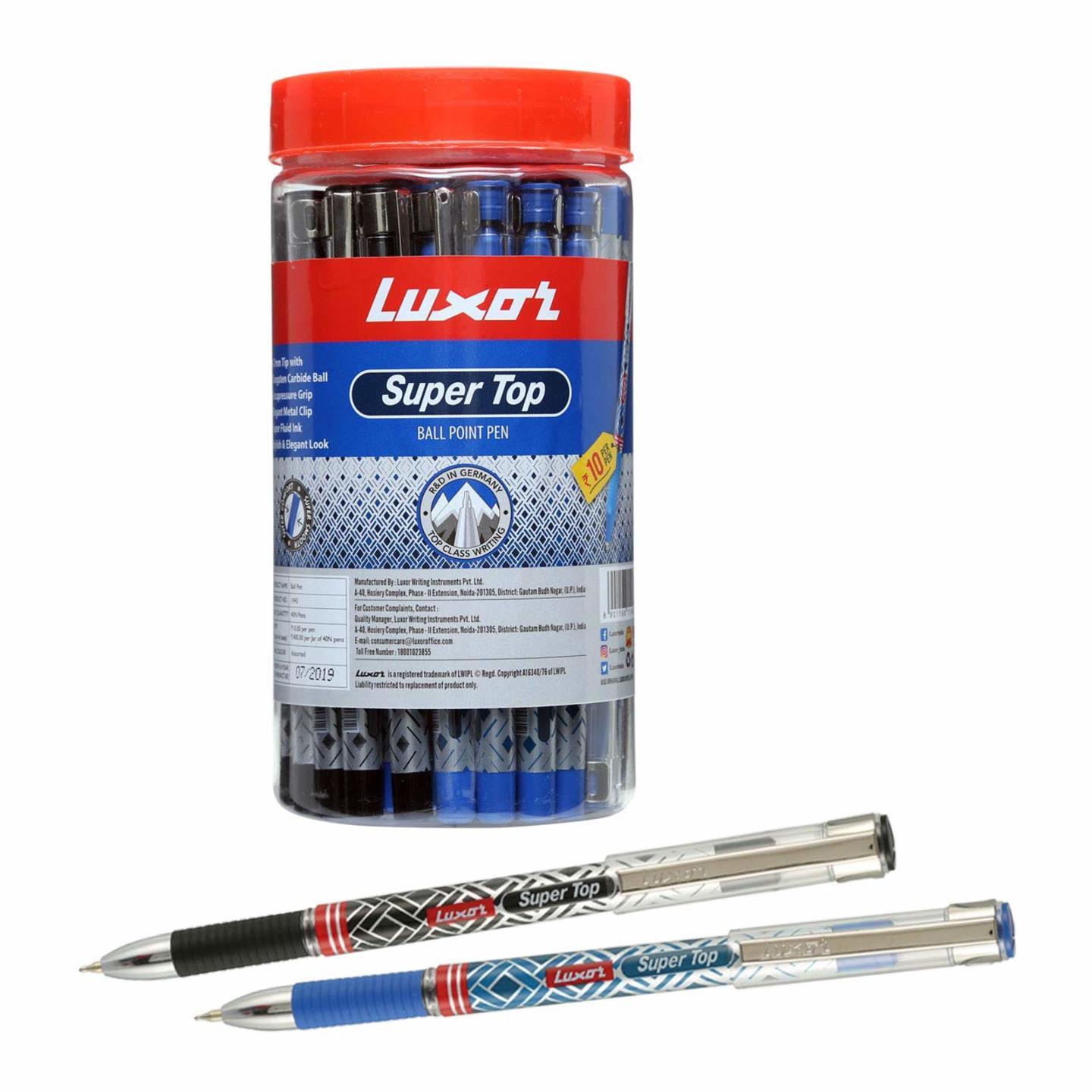 Luxor Supertop Ball Pen Assorted 40 PCS