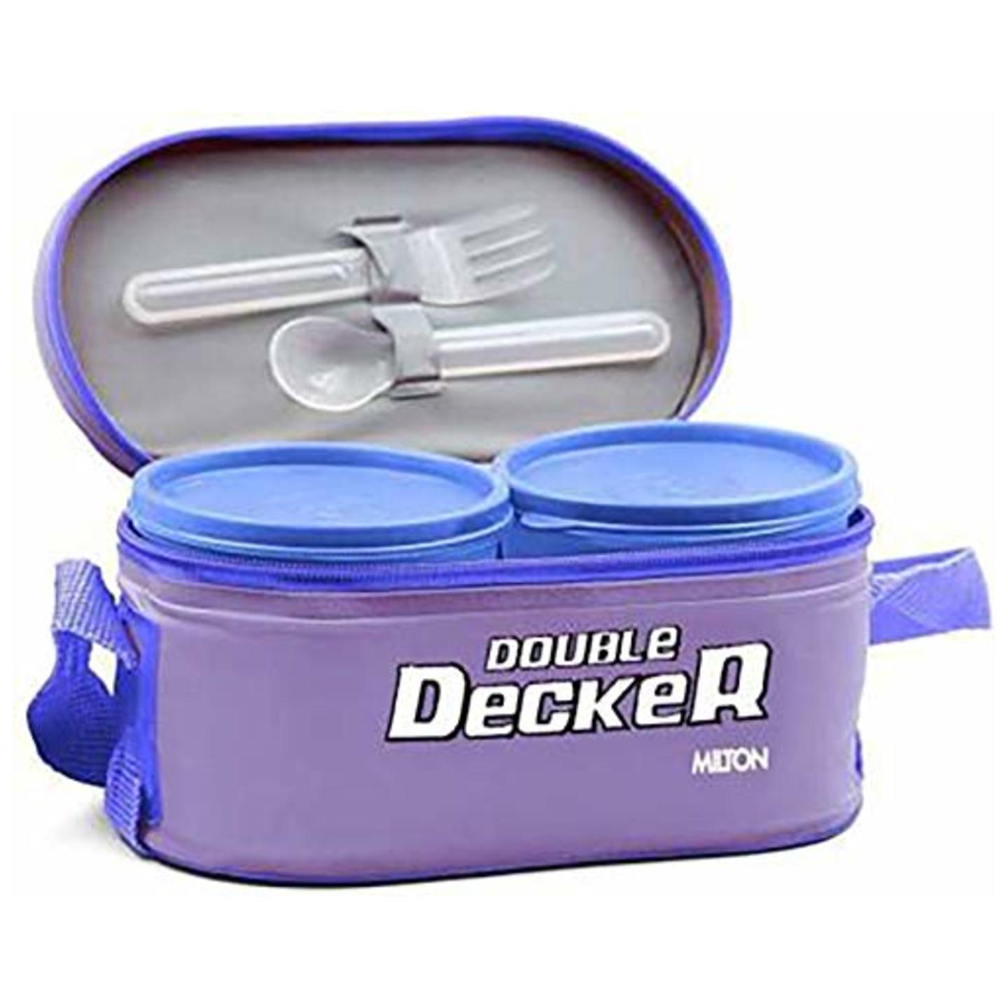 Milton Double Decker Plastic Lunch Box, Purple