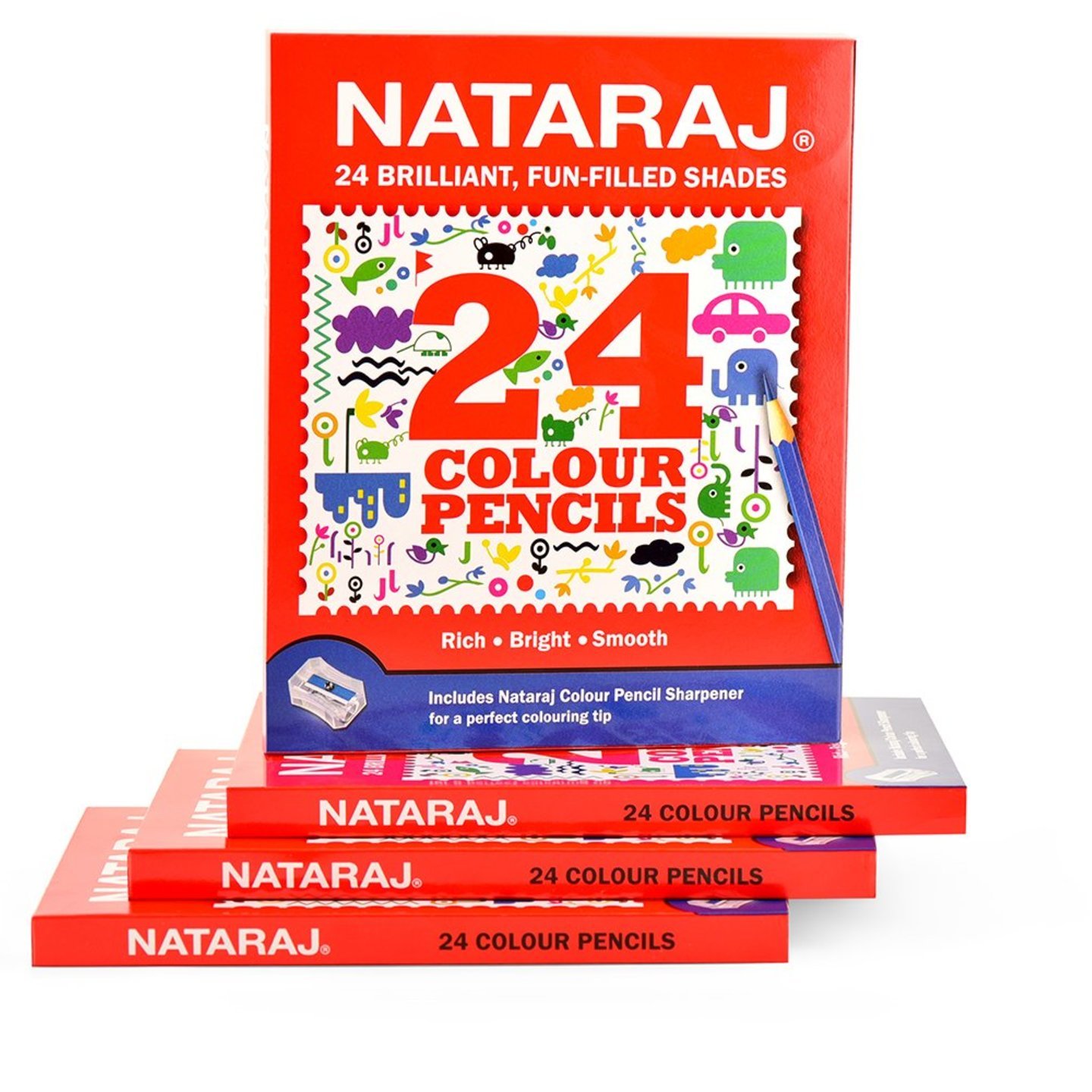 Nataraj Full Size Colour Pencils - 24 Shades