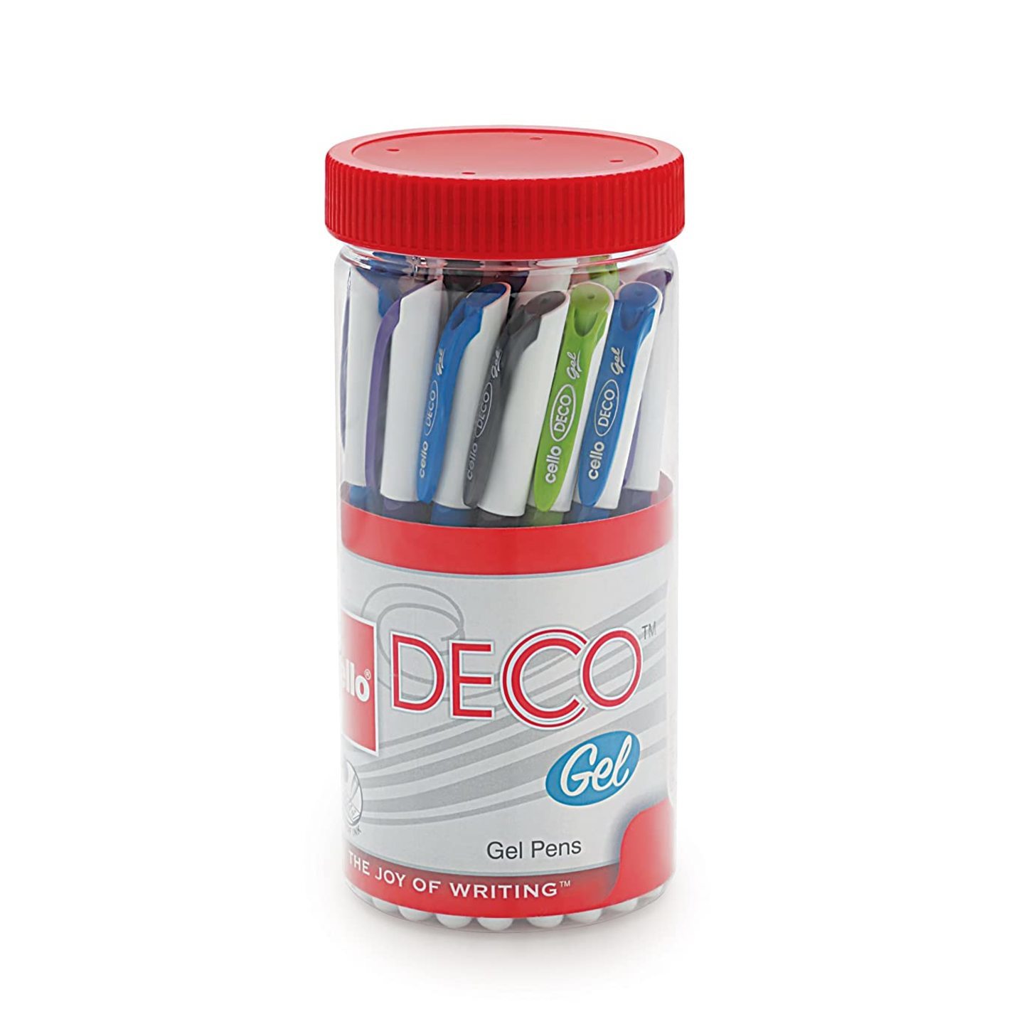 Cello Deco Gel Pen Jar Pack of 25 Pens - Blue  Waterproof gel pen ink for smudge free & smooth writing experience