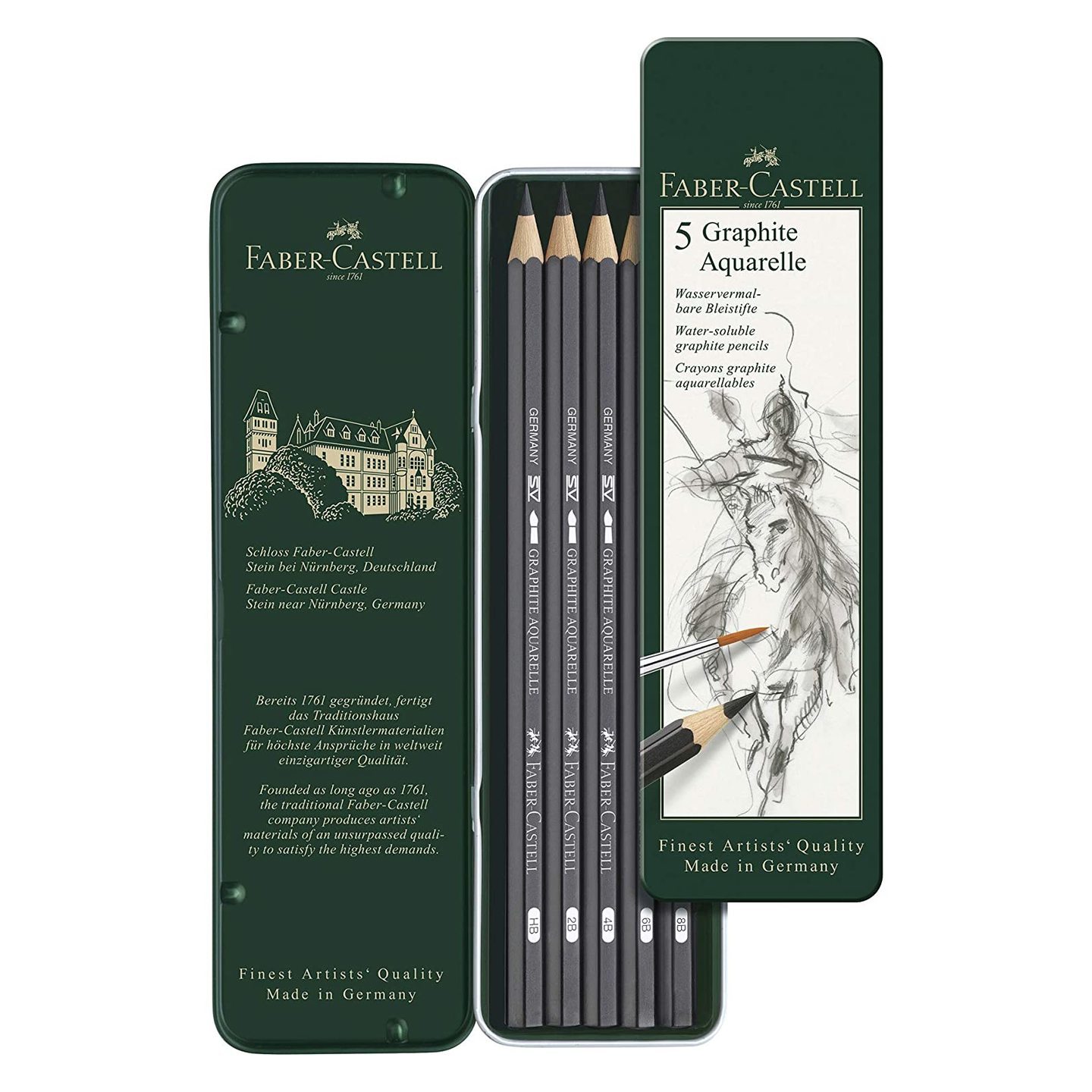 Faber Castell Graphite Aquarelle Pencil Set - Pack of 5