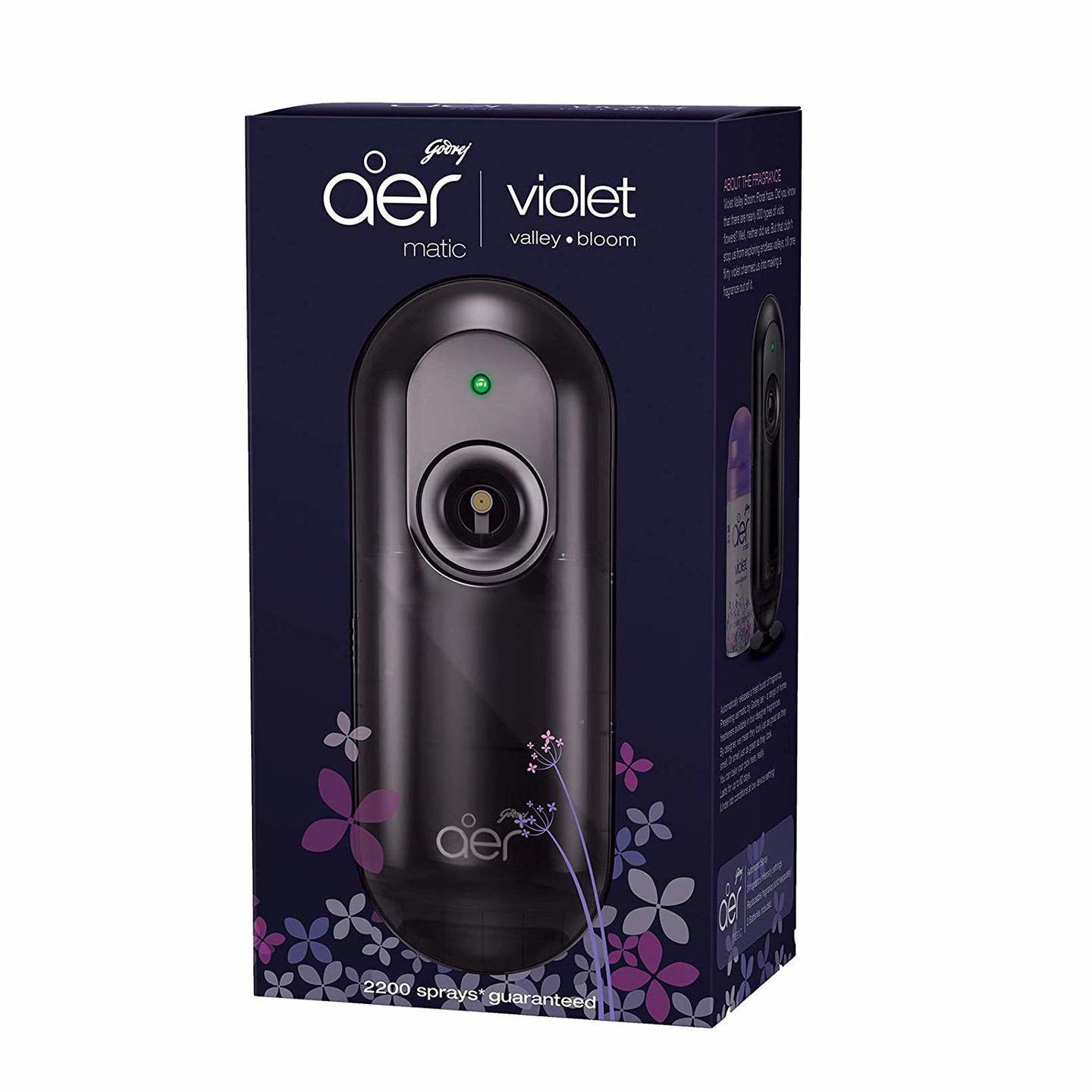 Godrej aer matic, Automatic Air Freshener Kit with Flexi Control - Violet Valley Bloom 225 ml