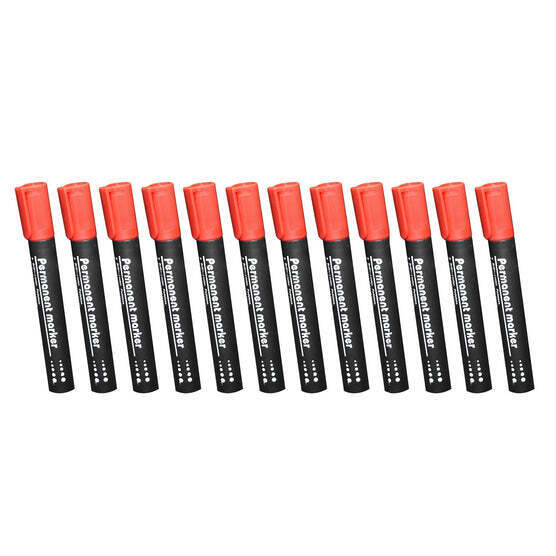 RED PERMANENT MARKERS FOR WHITE BOARD (PACK OF 12)