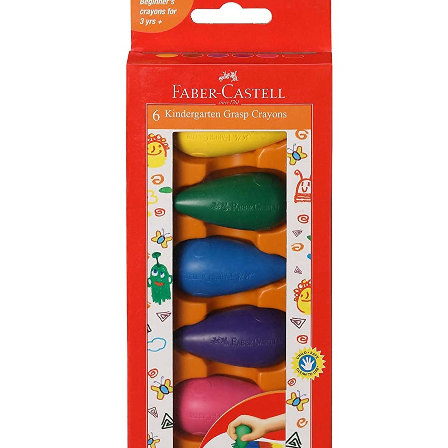 Faber-Castell Kindergarten Grasp Crayons - Pack of 6 Assorted