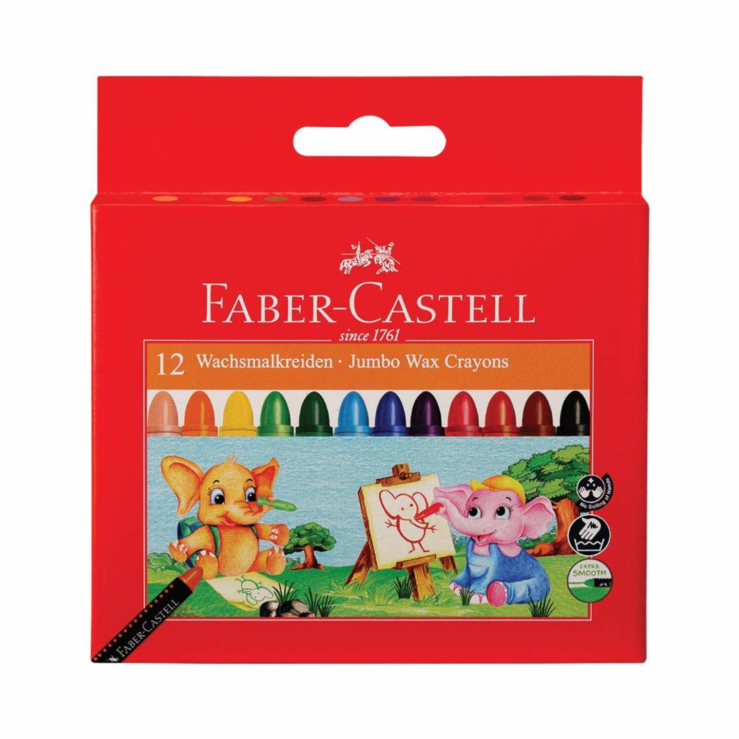 Faber-Castell Jumbo Wax Crayons - 12 Shades