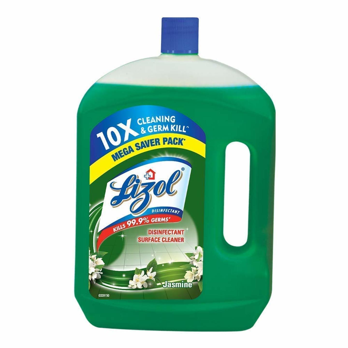 Lizol Disinfectant Surface & Floor Cleaner Liquid, Jasmine - 2 L  Kills 99.9 Germs