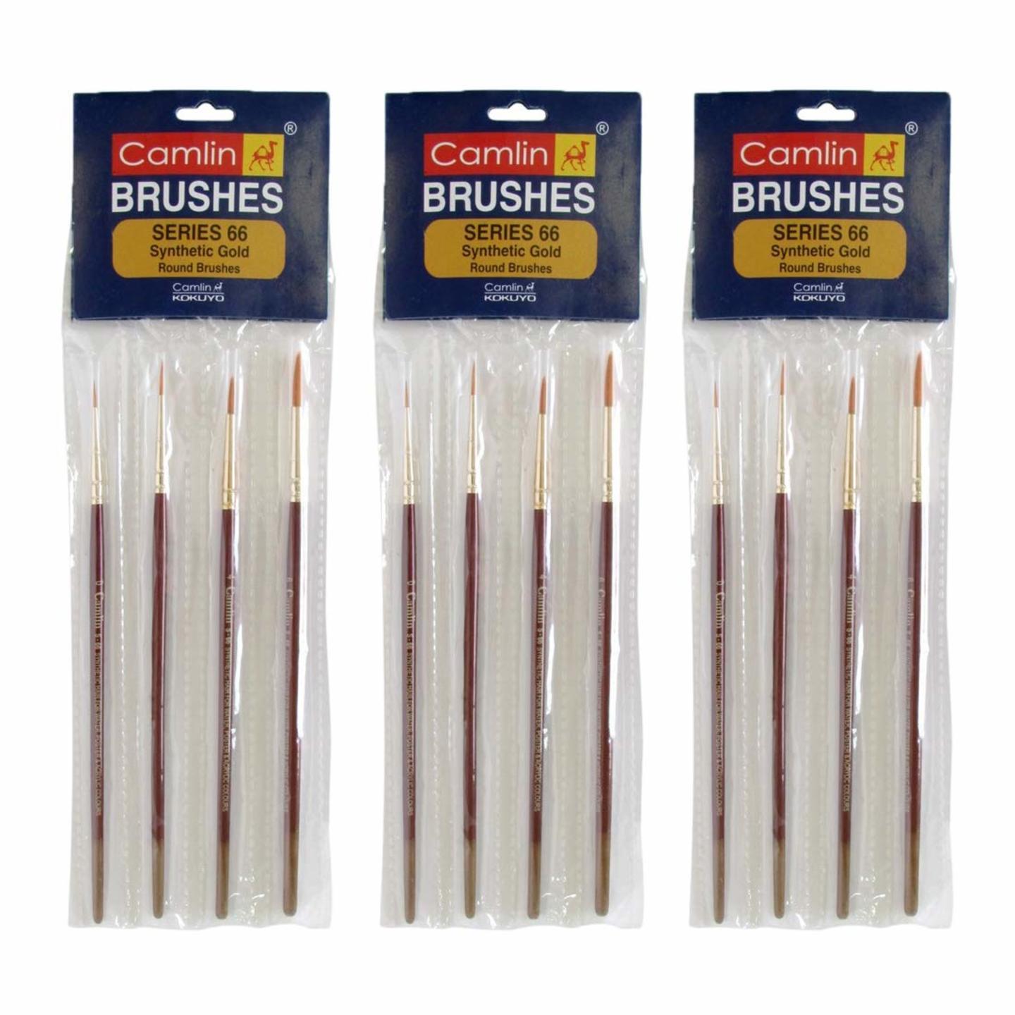 Camlin Champ Round Brush Set - Pack of 4 Multicolor