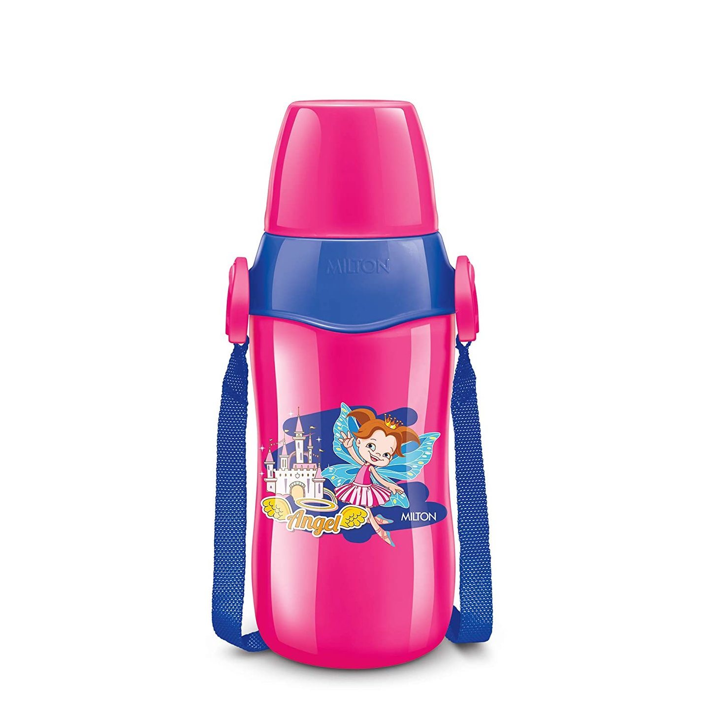 Milton Steel Whizz 600 Insulated School Kids Bottle with Inner Steel, 520 ML, Pink