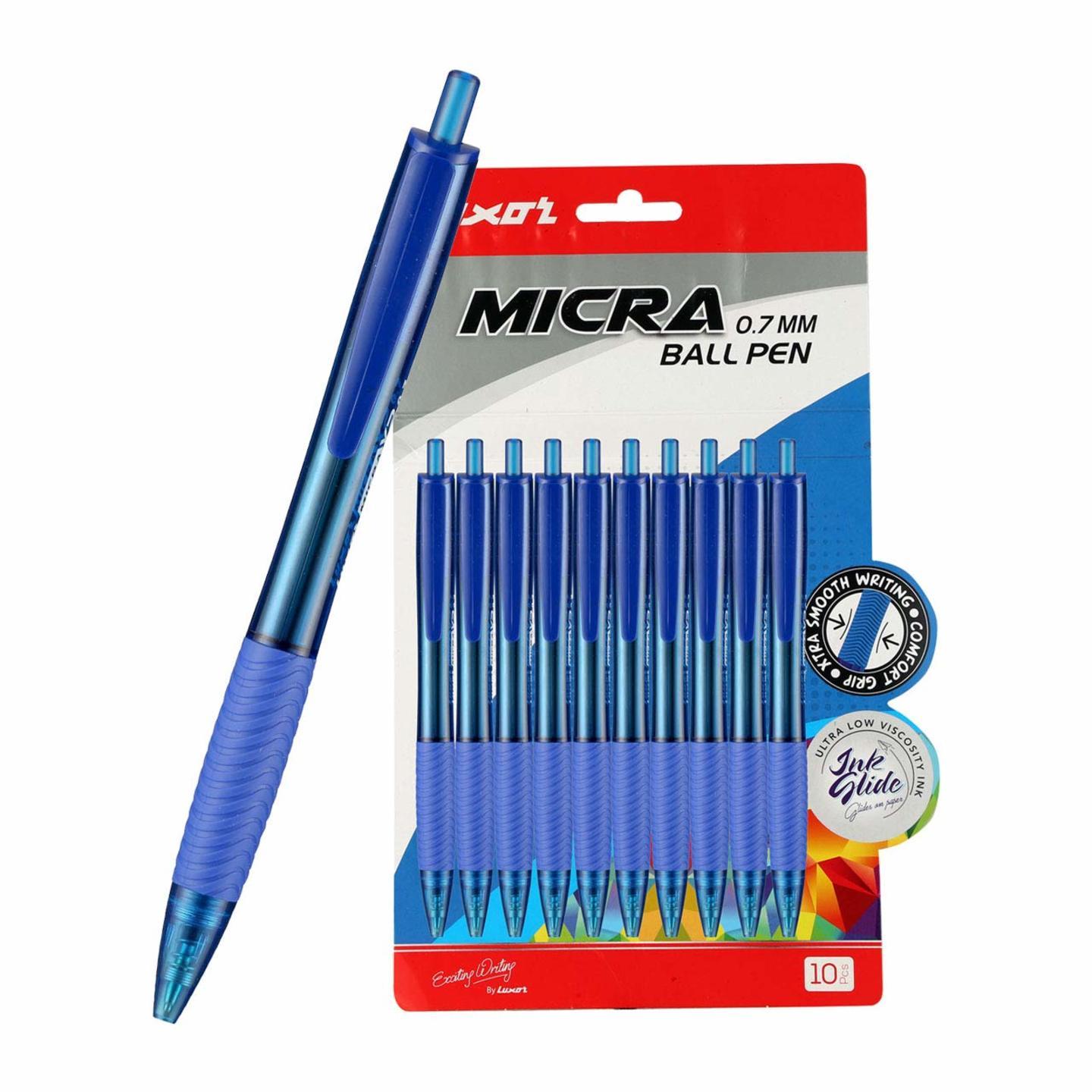 Luxor Micra Ball Pen Blue 10s Box