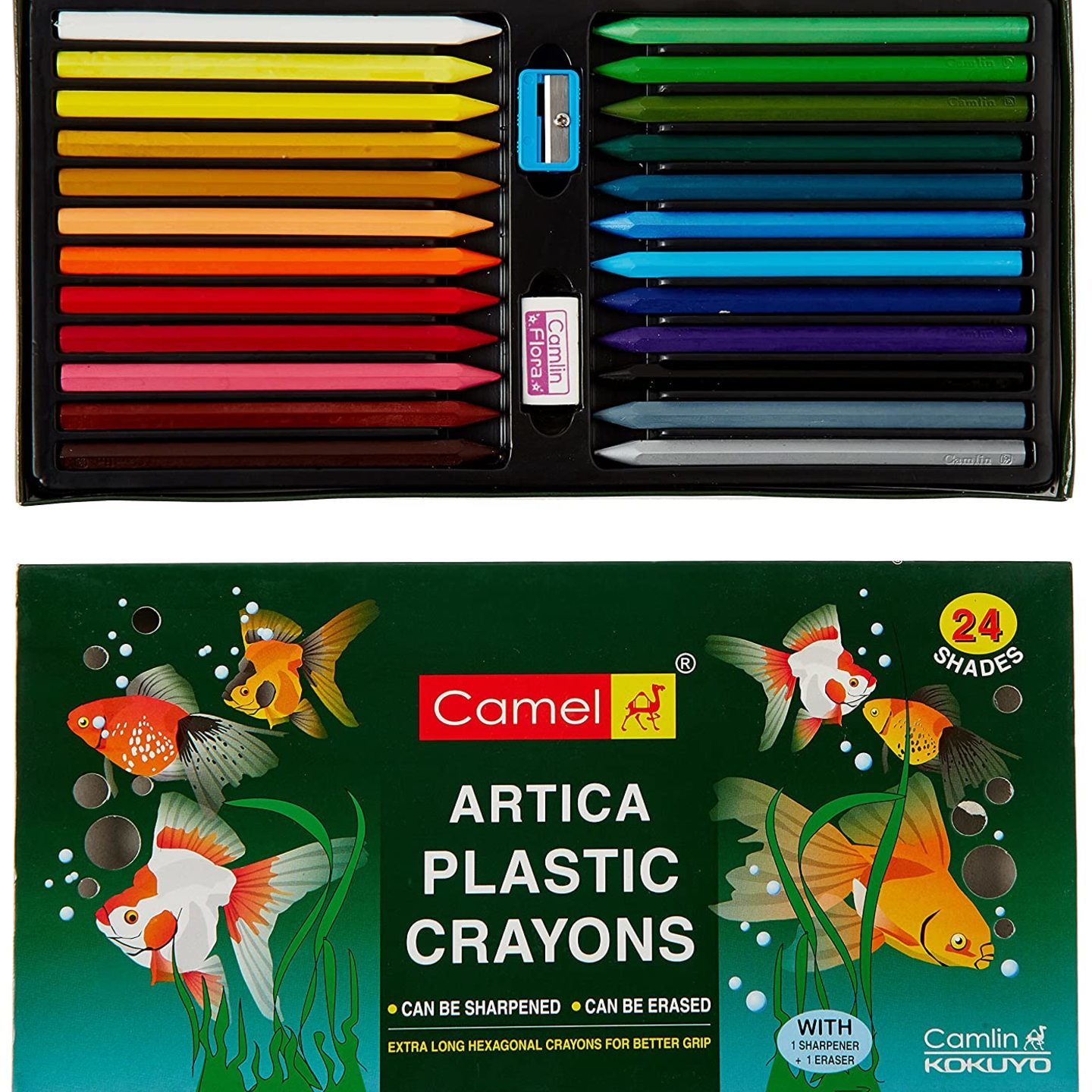 Camel Plastic Crayons - 24 Shades